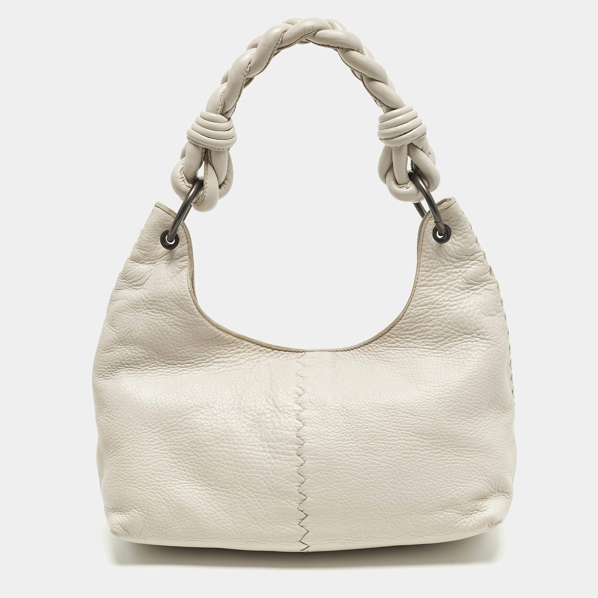 مملوكة مسبقًا Bottega Veneta Braided Handle Light Purple Leather Hobo