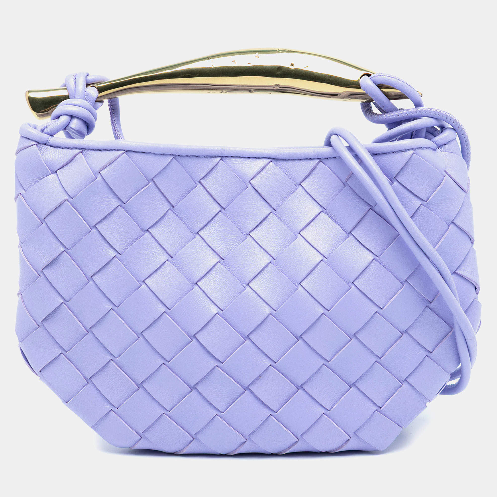 مملوكة مسبقًا Bottega Veneta Purple Baby Lambskin Intrecciato Sardine Bag