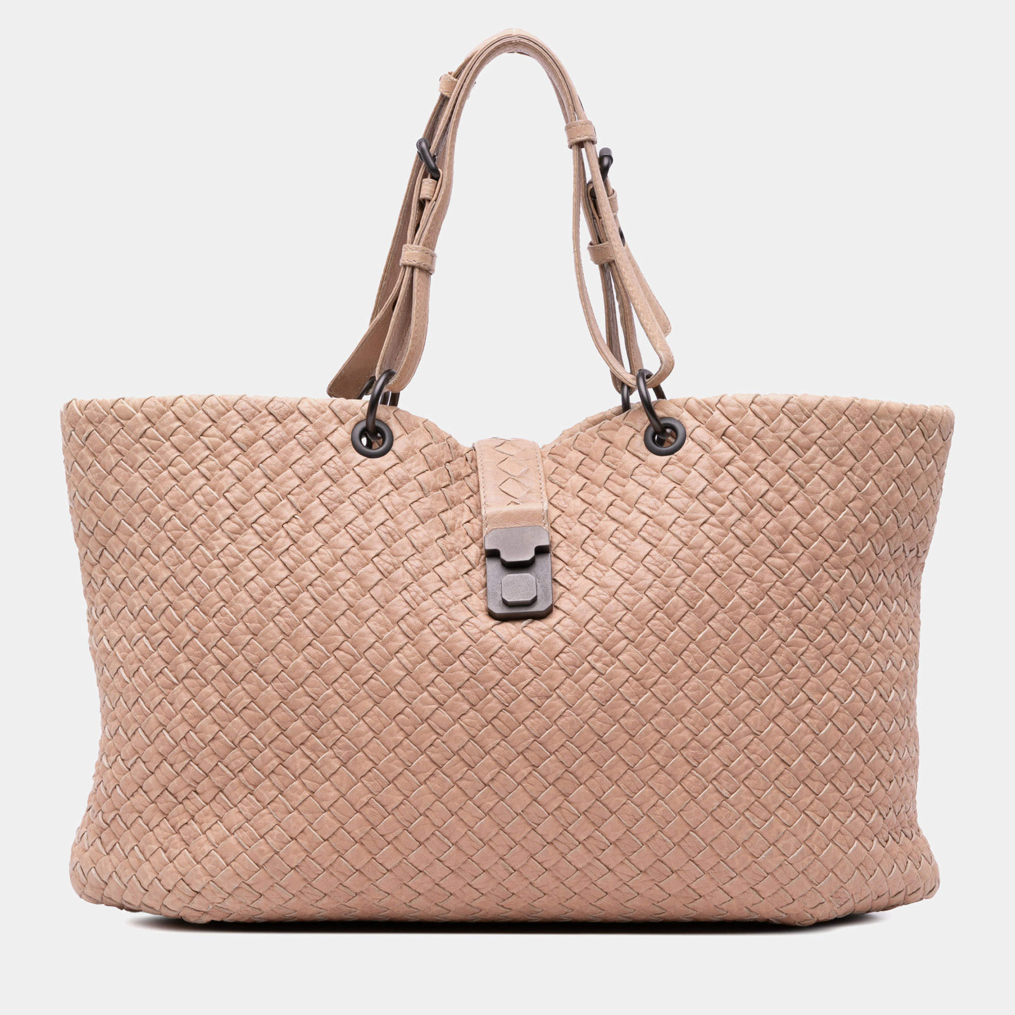 Pre Owned Bottega Veneta Brown Large Nappa Intrecciato Capri Tote
