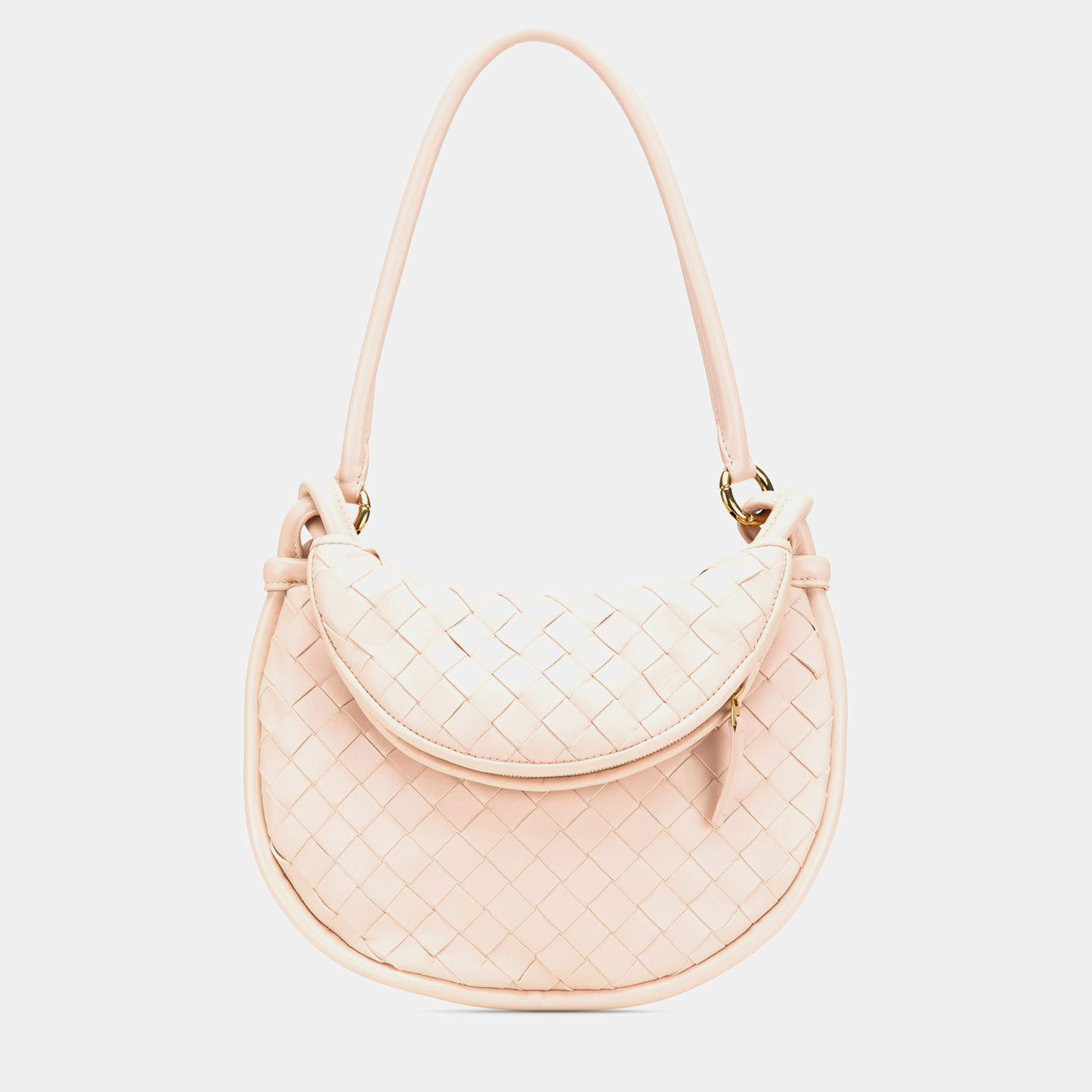مملوكة مسبقًا Bottega Veneta Pink Small Nappa Intrecciato Gemelli Hobo