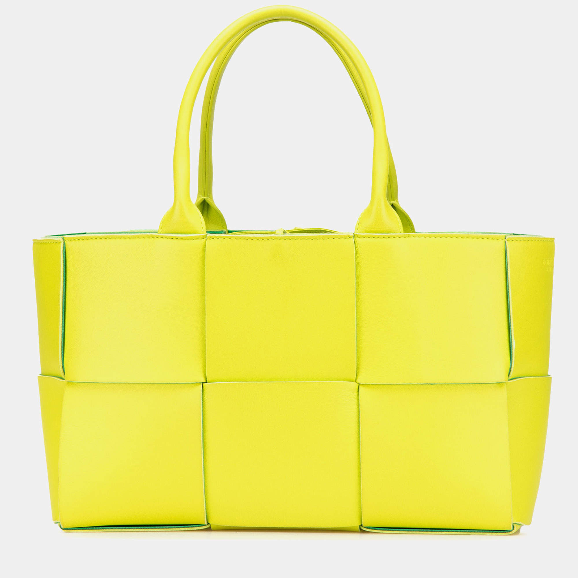 مملوكة مسبقًا Bottega Veneta Yellow Small Nappa Maxi Intrecciato Arco Tote