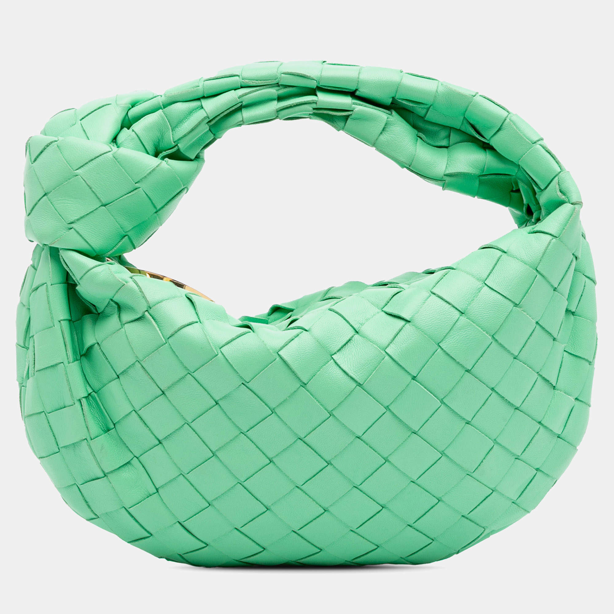 Pre Owned Bottega Veneta Green Mini Nappa Intrecciato Jodie