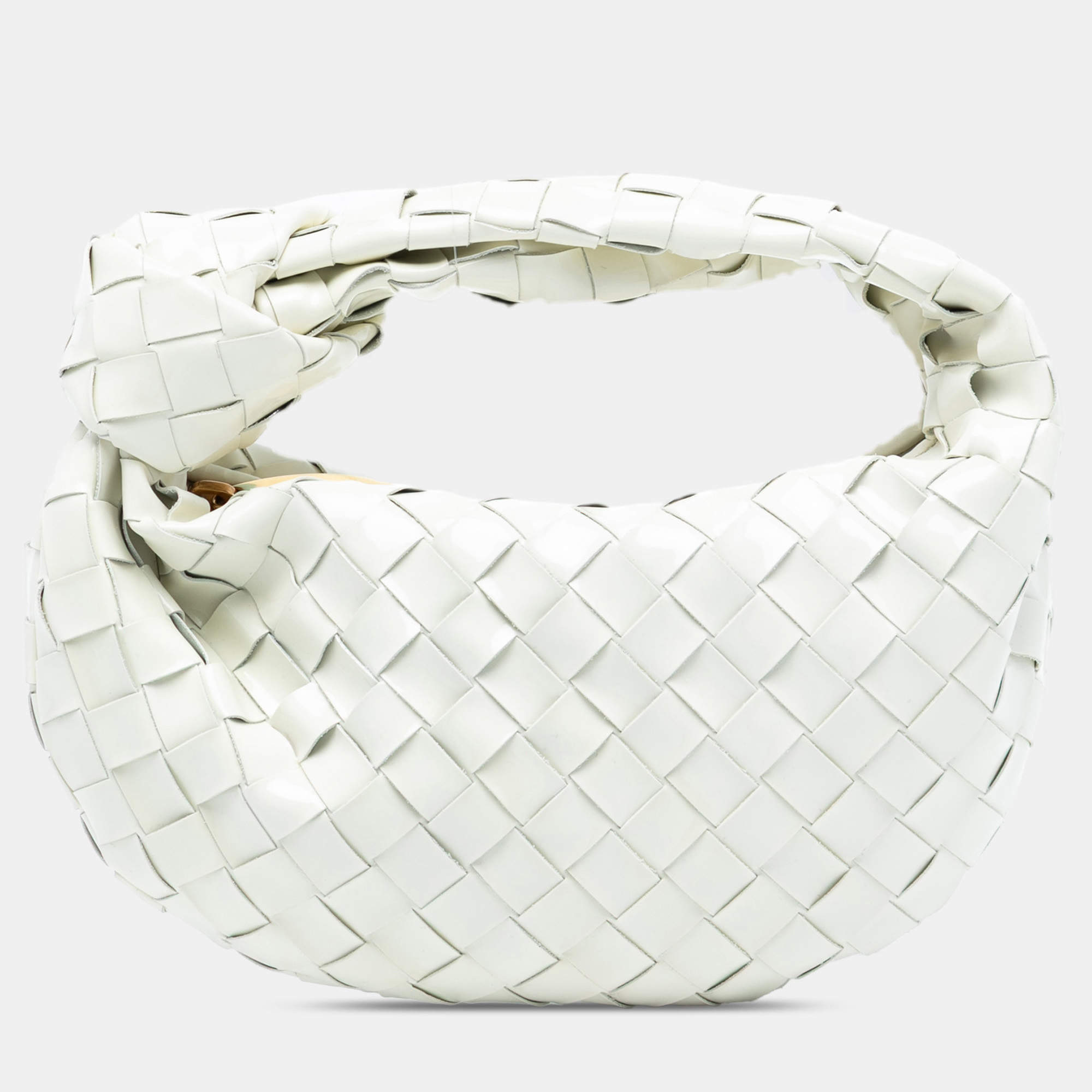 مملوكة مسبقًا Bottega Veneta White Mini Nappa Intrecciato Jodie