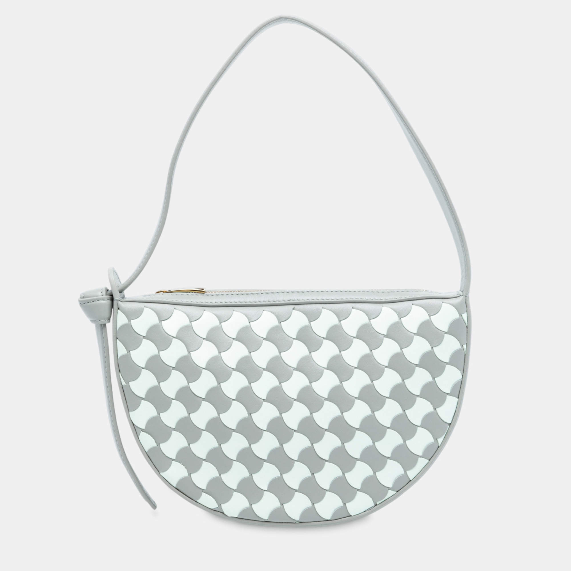 مملوكة مسبقًا Bottega Veneta Blue Mini Leather Intrecciato Sunrise Hobo