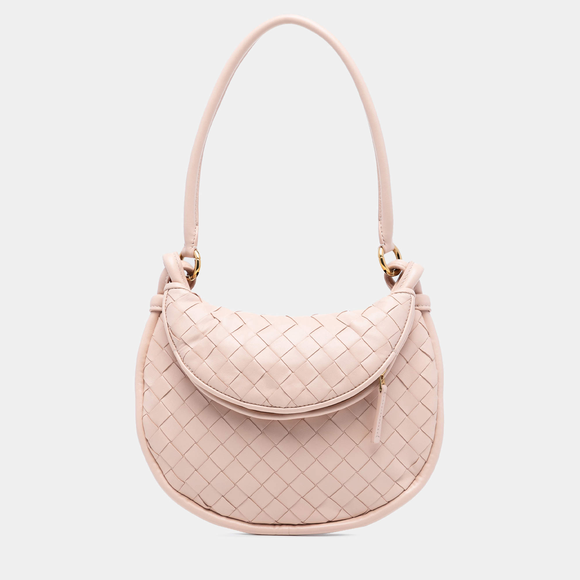 مملوكة مسبقًا Bottega Veneta Pink Small Nappa Intrecciato Gemelli Hobo
