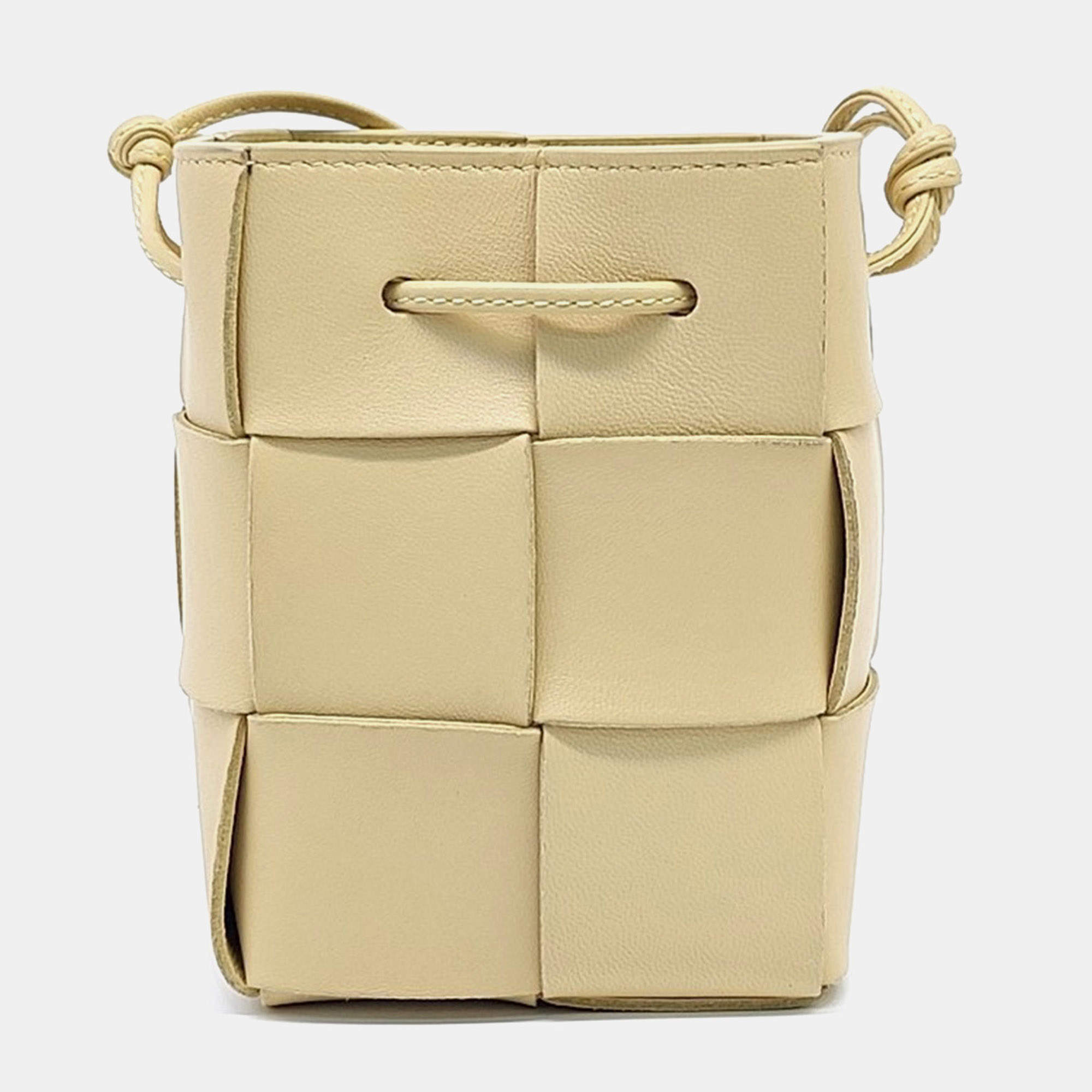 Pre Owned Bottega Veneta Multicolor Leather Bucket Mini Crossbody Bag