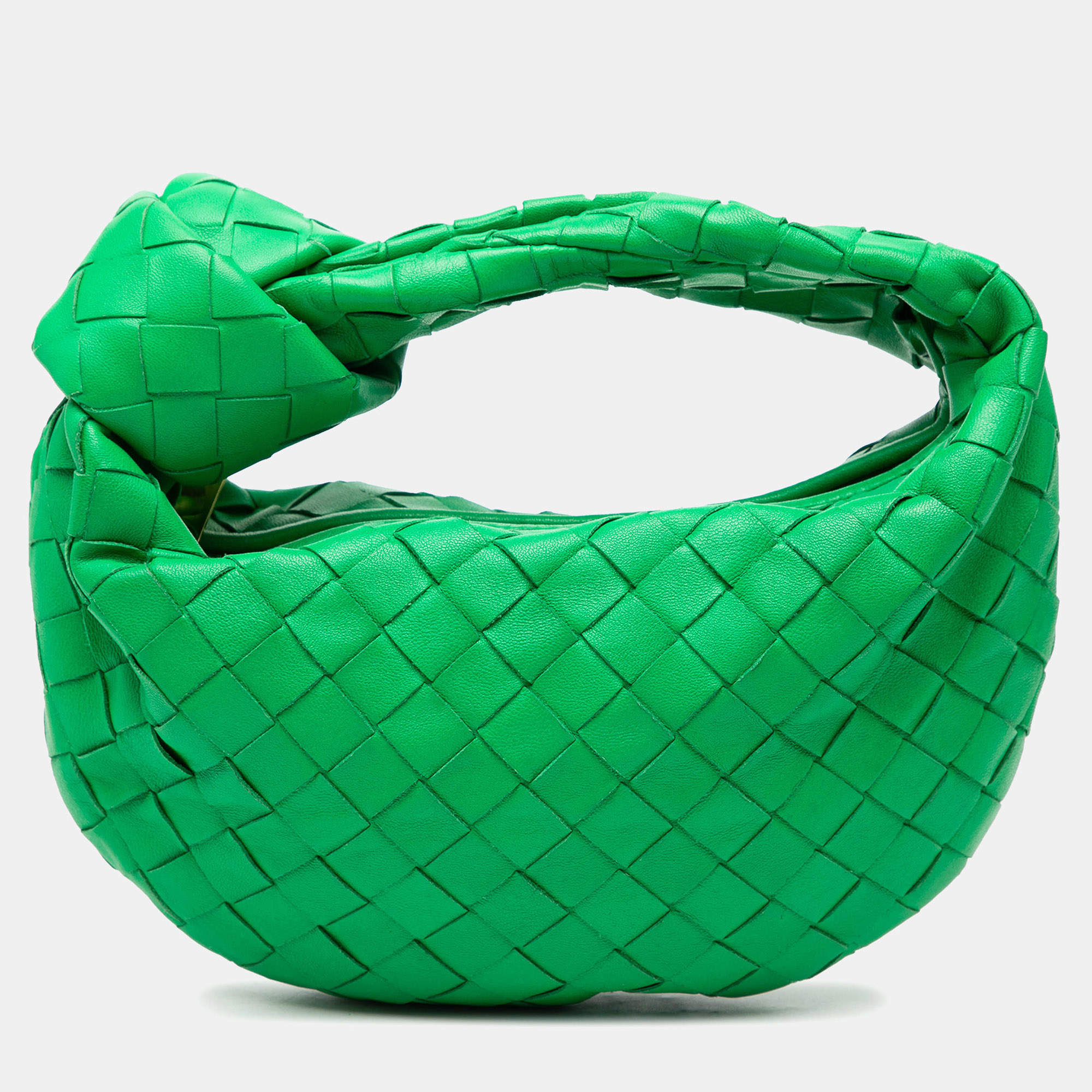 مملوكة مسبقًا Bottega Veneta Green Mini Nappa Intrecciato Jodie