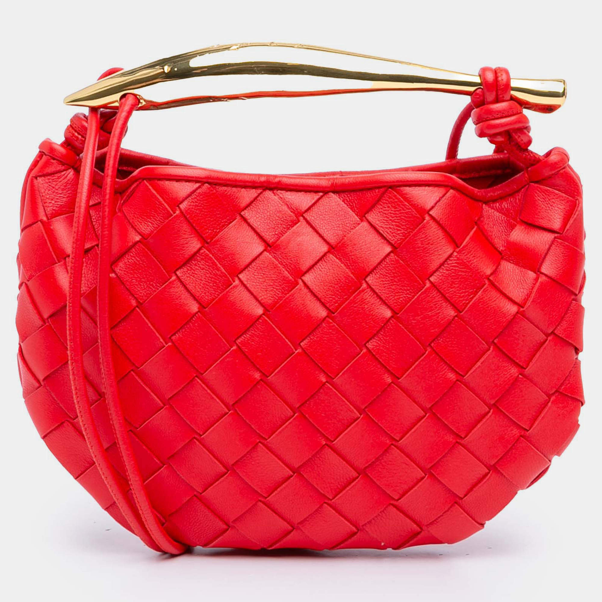 مملوكة مسبقًا حقيبة بوتيغا فينيتا إنترشياتو بني خروف صغير أحمر سردين