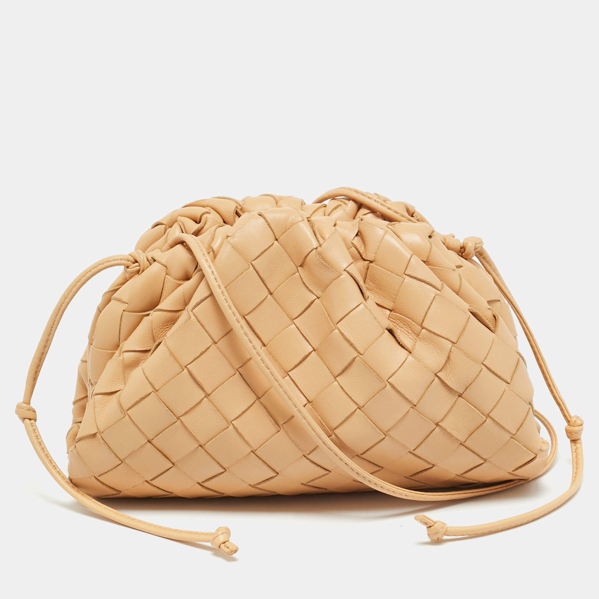 Pre Owned حقيبة صغيرة بوتيغا فينيتا ذا باوتش جلد إنتريتشياتو أخضر فاتح