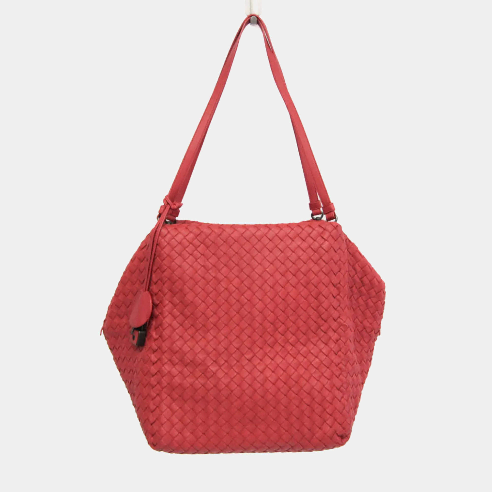 مملوكة مسبقًا حقيبة يد بوتيغا فينيتا جلد انتريشياتو أحمر لون