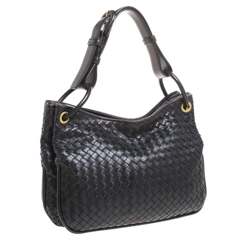 Bottega Veneta Nero Intrecciato Leather Small Loop Bag Bottega Veneta