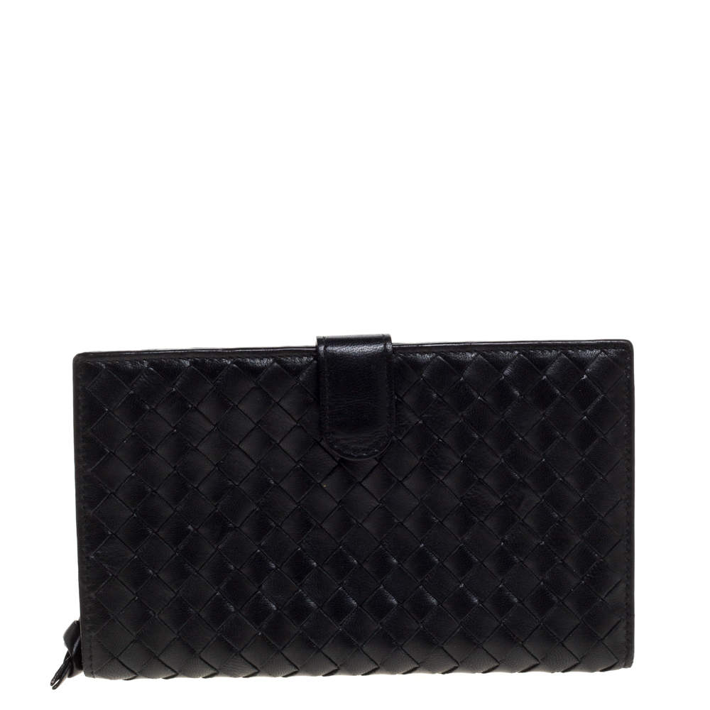 Bottega Veneta Black Intrecciato Nappa Leather Tourmaline Wallet
