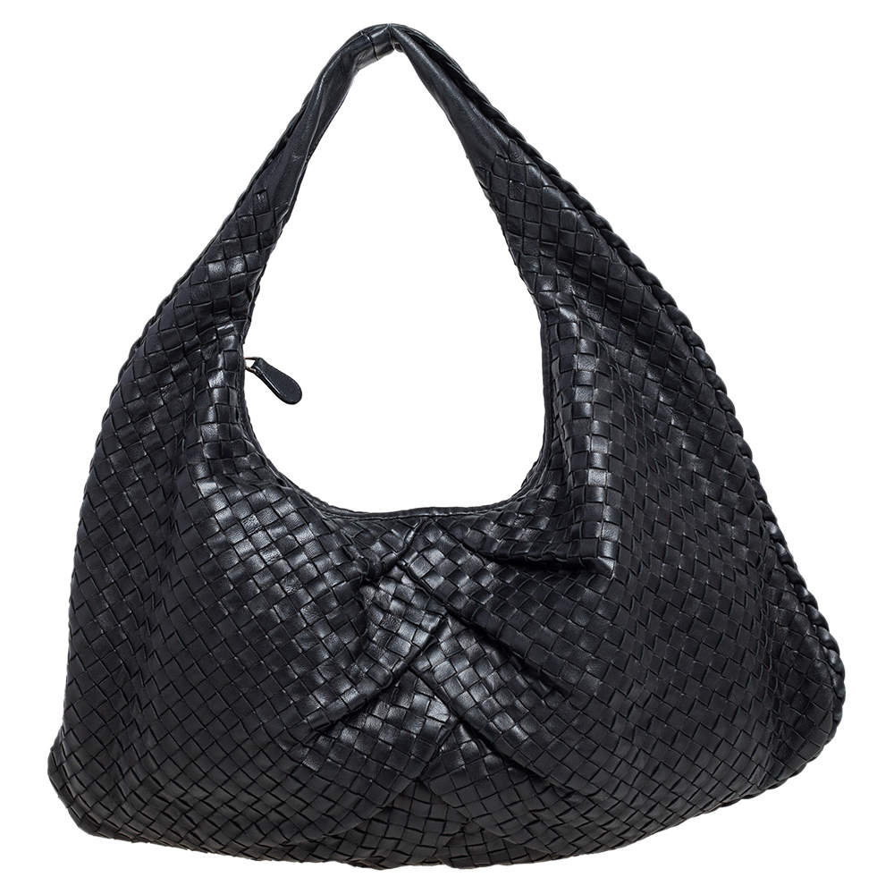 Bottega Veneta Black Intrecciato Leather Large Veneta Hobo Bottega ...