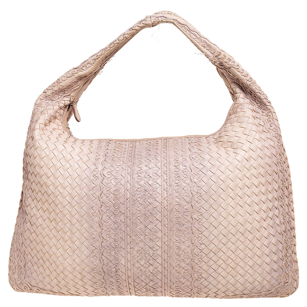 Bottega Veneta Ombre Beige Intrecciato Leather Maxi Veneta