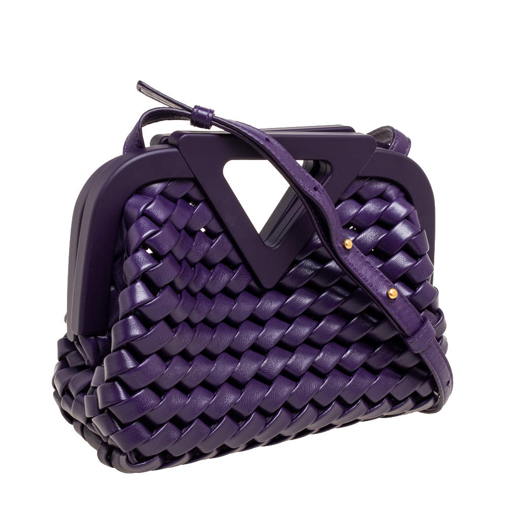 Bottega Veneta Purple Woven Leather Crossbody Bag handbag – AvaMaria