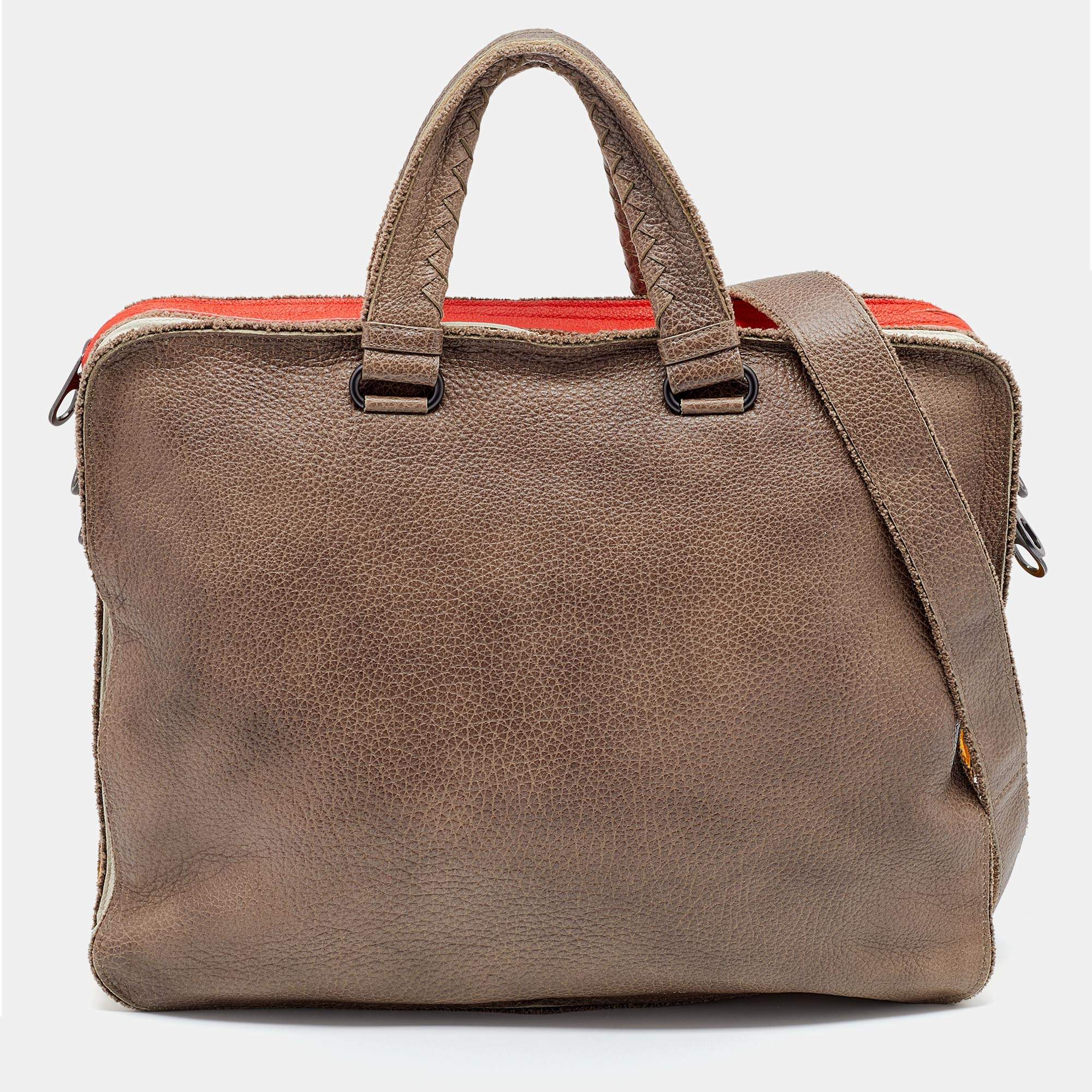 Bottega Veneta Multicolor Deerskin Leather Laptop Bag