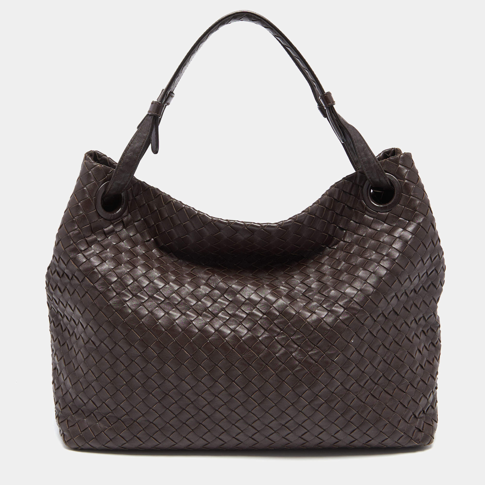 Bottega Veneta Brown Intrecciato Leather Medium Garda Tote