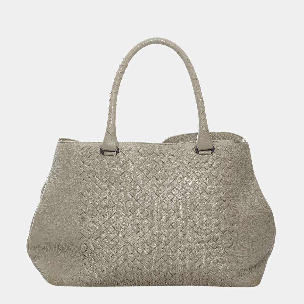 Pre Owned Bottega Veneta Brown Intrecciato Leather Tote Bag