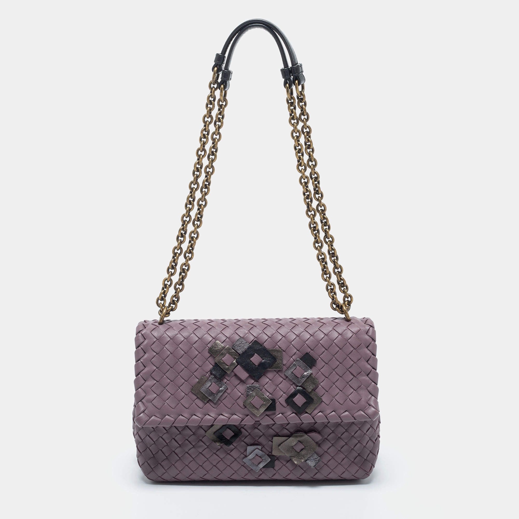 مملوكة مسبقًا Bottega Veneta Purple Intrecciato Leather Olimpia Shoulder Bag