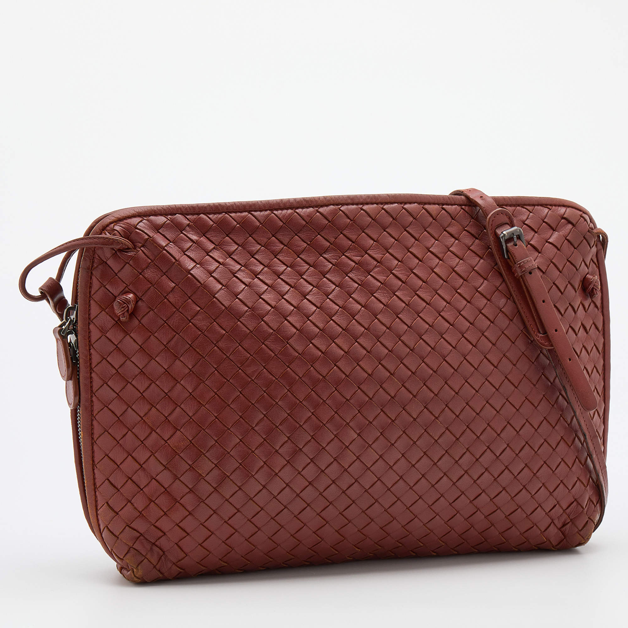 Bottega Veneta Intrecciato Nodini Bag - Brown Shoulder Bags, Handbags -  BOT218398