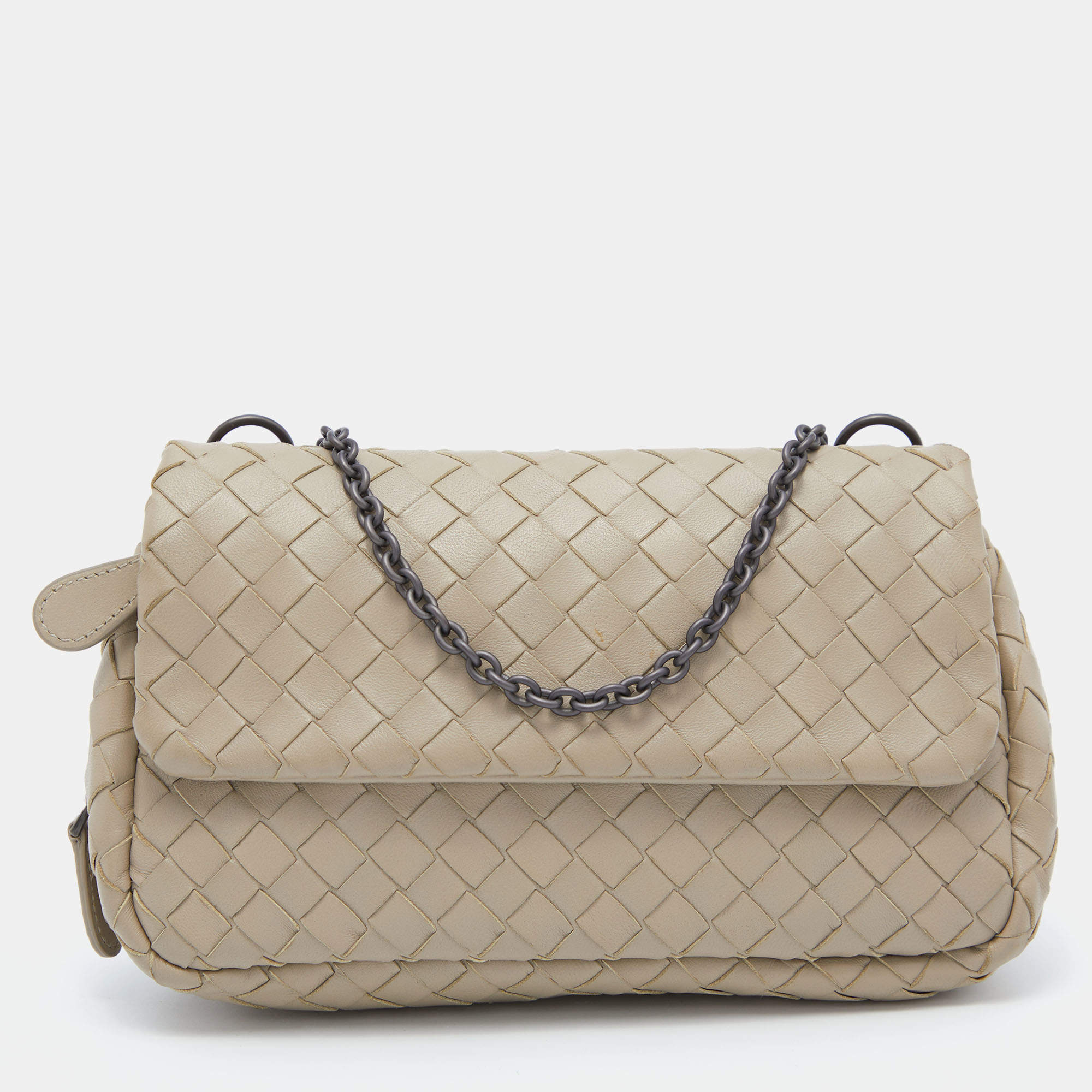 Bottega Veneta Beige Intreccaito Leather Olimpia Chain Shoulder Bag ...