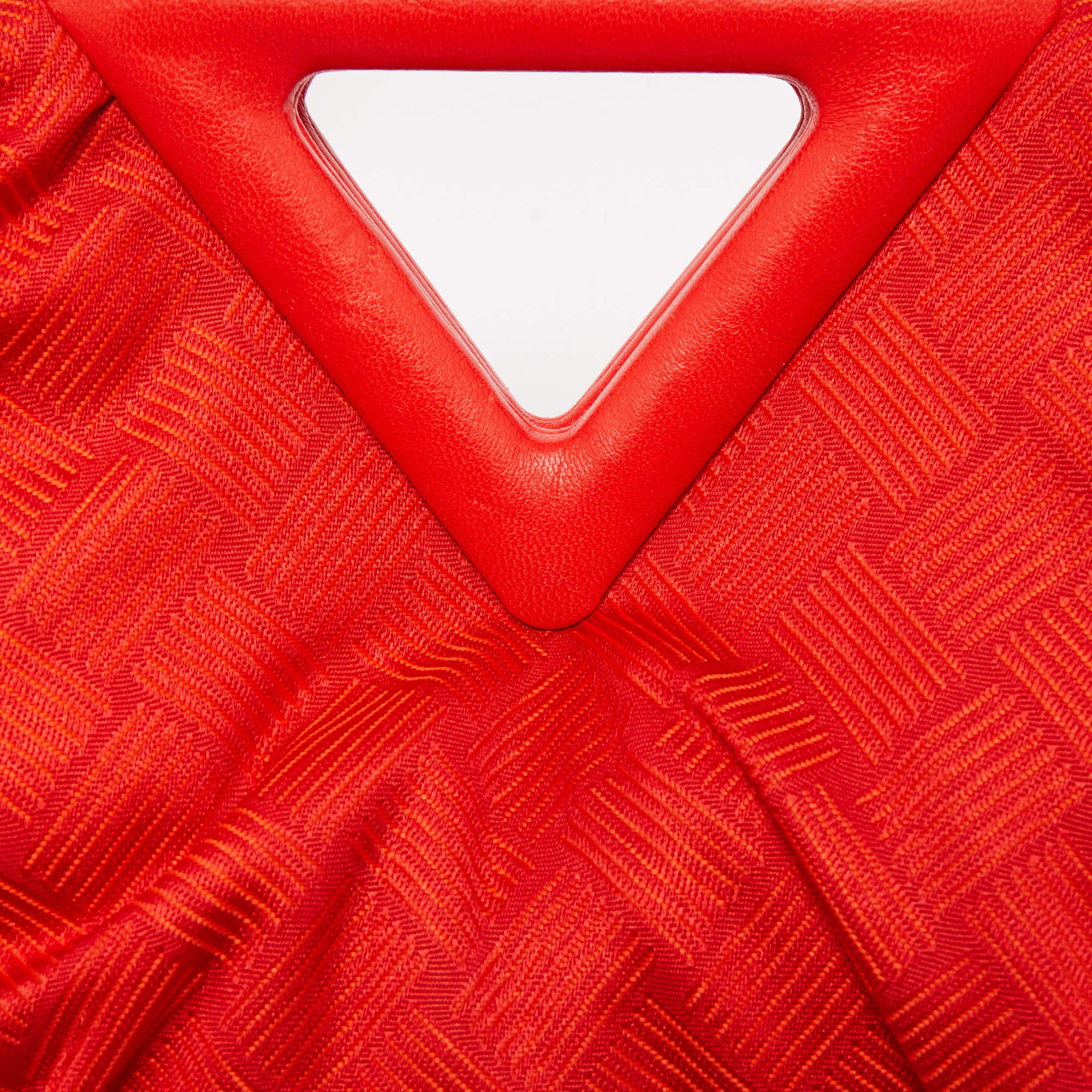 Bottega Veneta Red Increcciato Fabric The Point Triangle Crossbody Bag  Bottega Veneta