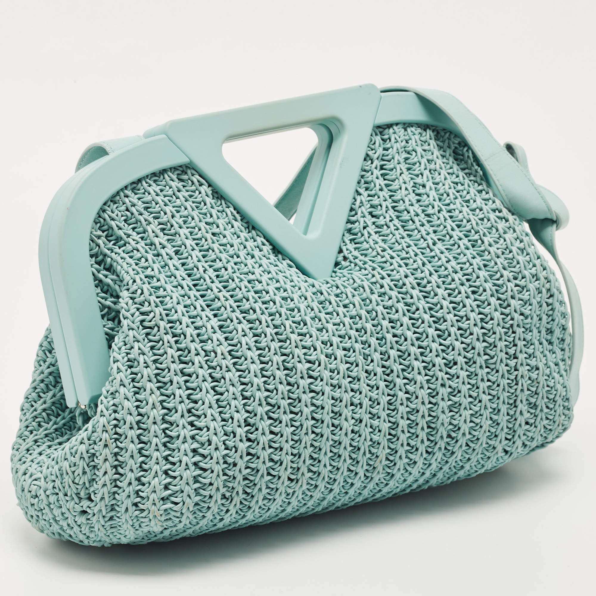 Bottega Veneta Green Crochet Small Point Bag for Women