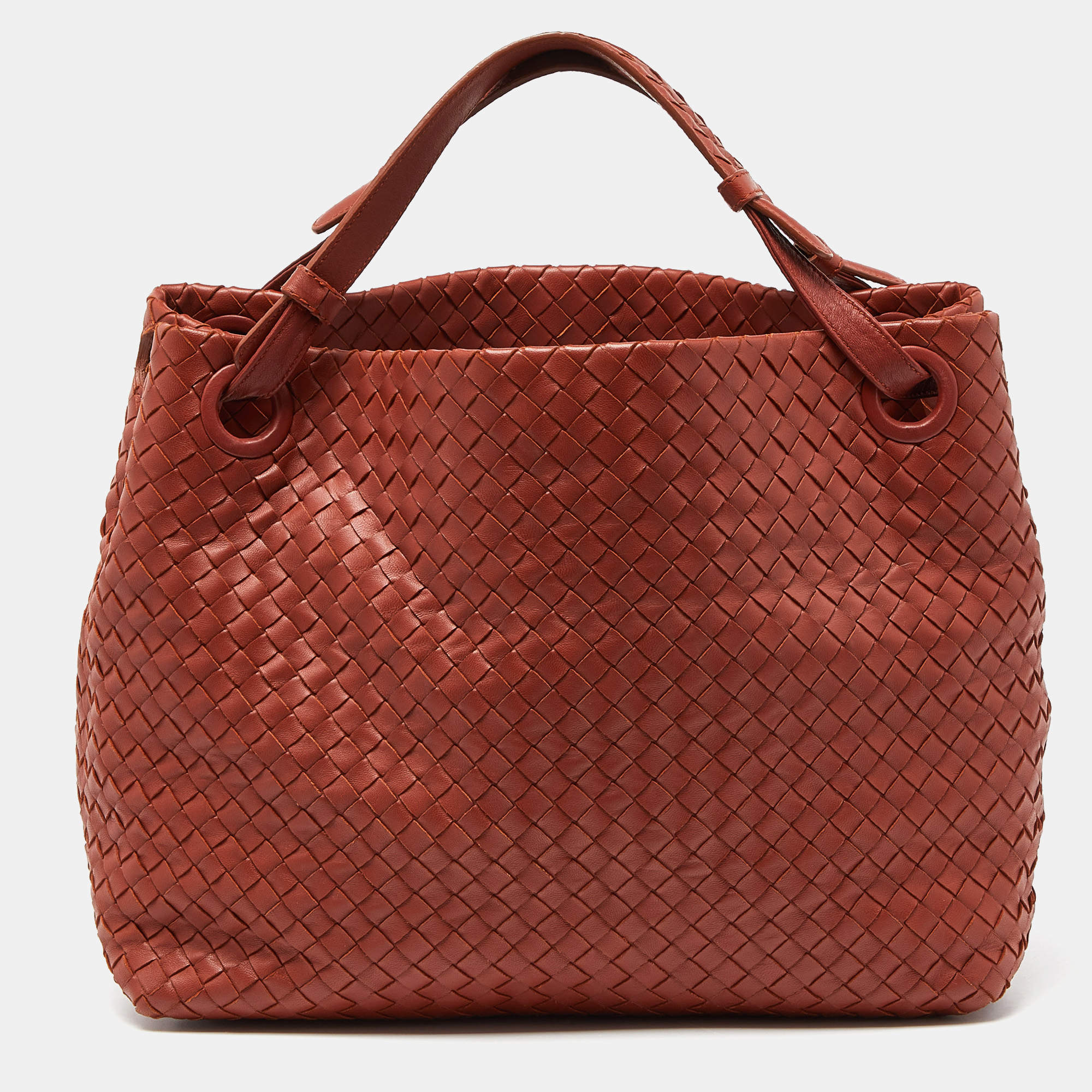 مملوكة مسبقًا Bottega Veneta Rust Intrecciato Leather Garda Tote 