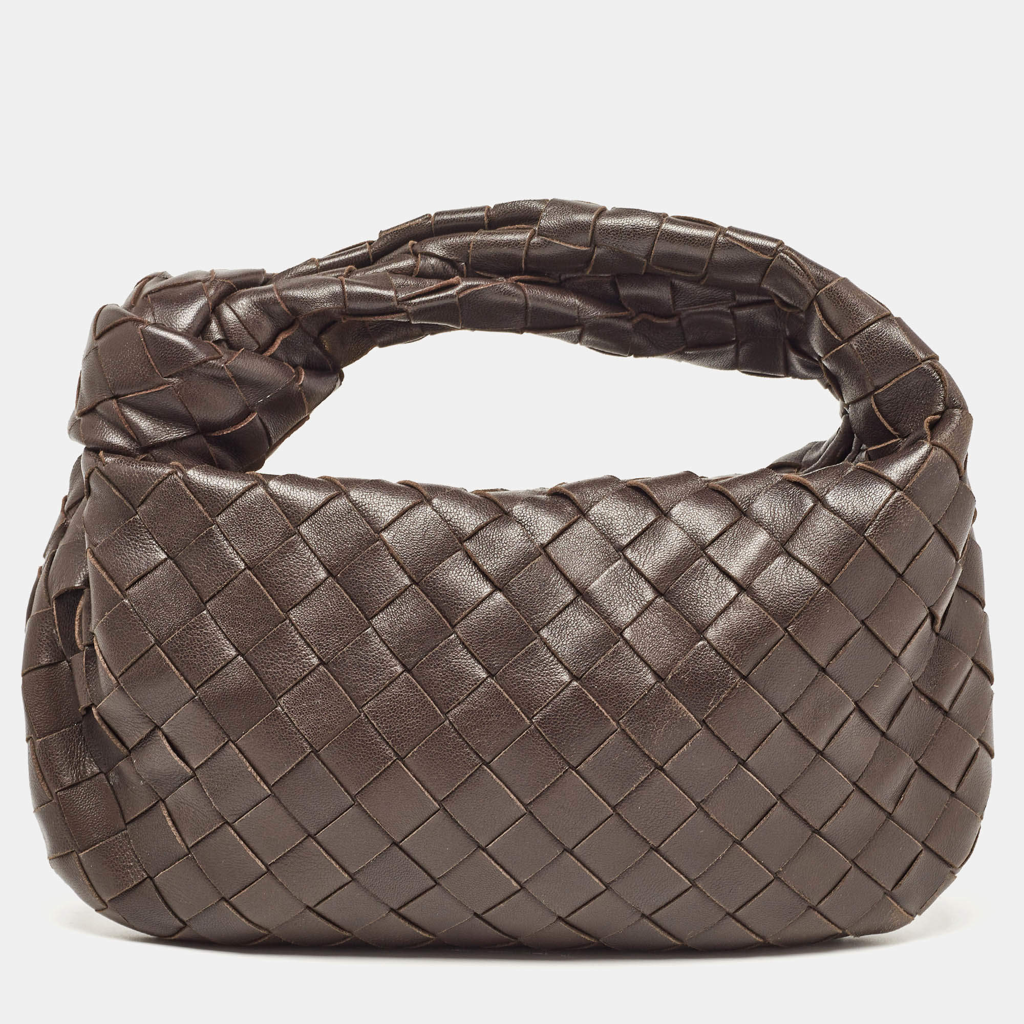 Pre Owned Bottega Veneta Fondant Intrecciato Leather Mini Jodie Hobo