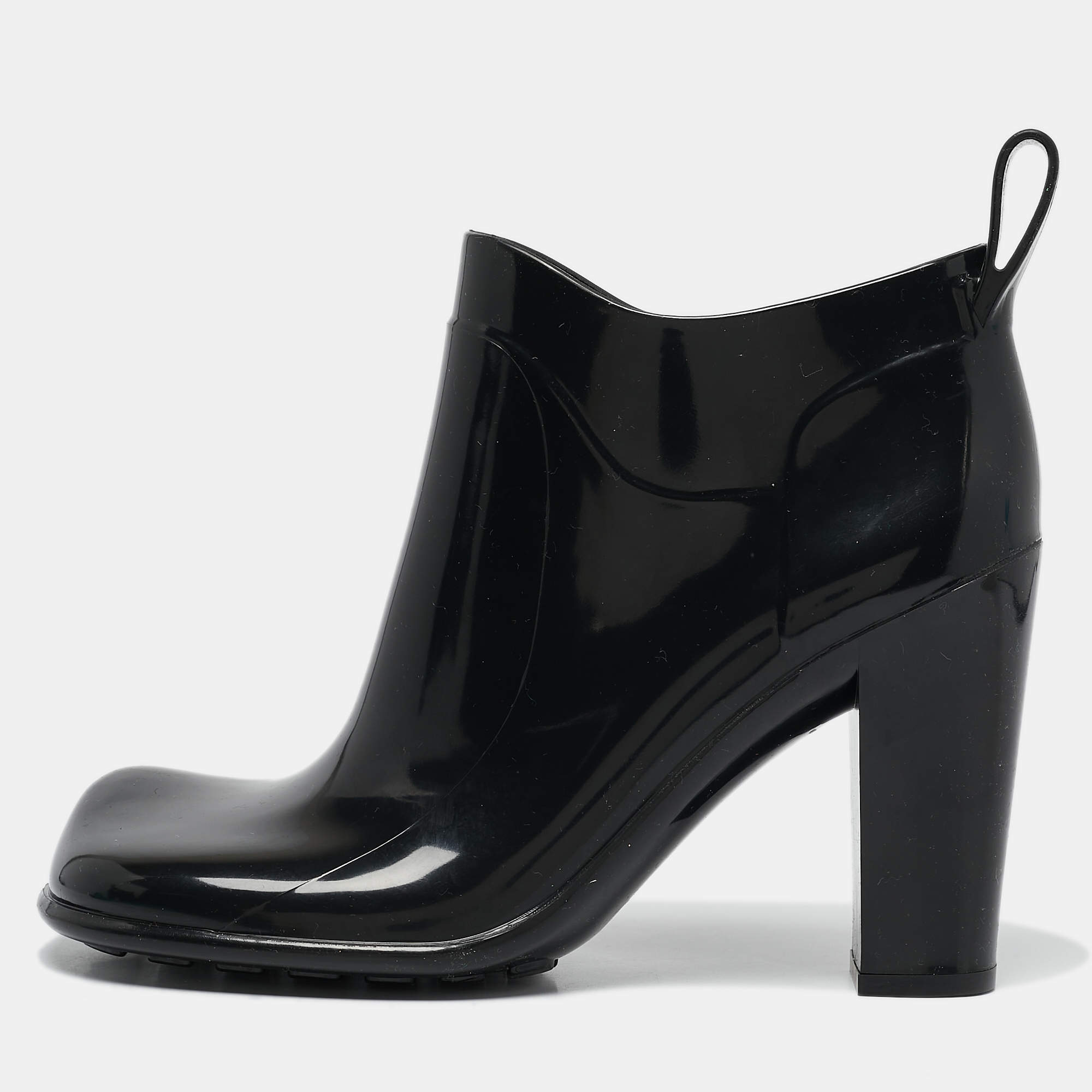 Bottega Veneta Black Rubber Ankle Boots Size 39