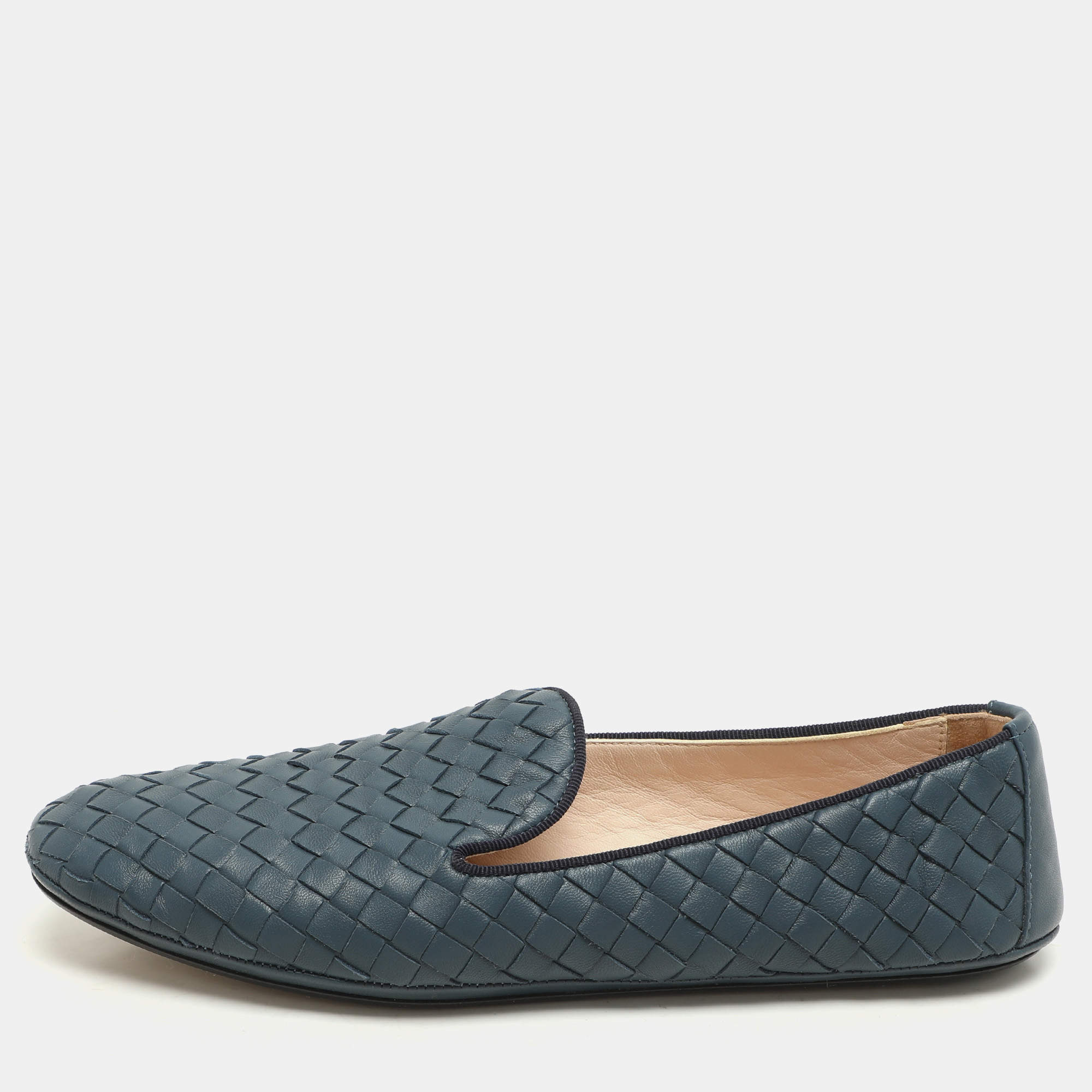 مملوكة مسبقًا حذاء باليرينا بوتيغا فينيتا جلد انتريشياتو أزرق مقاس 37