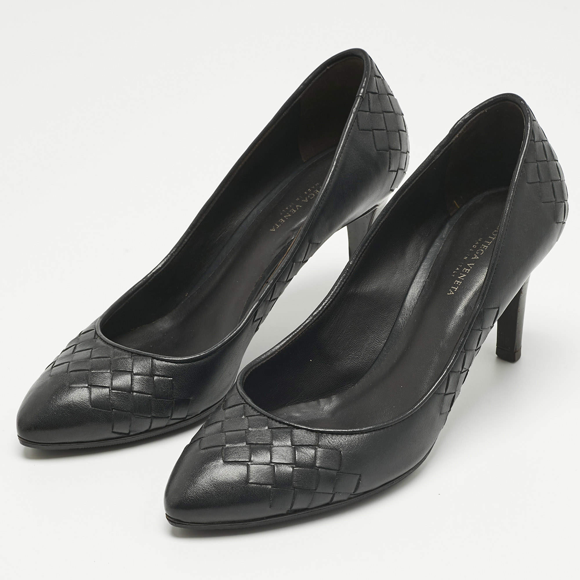 Bottega Veneta Black/White Zebra Print Leather Pumps Size 39