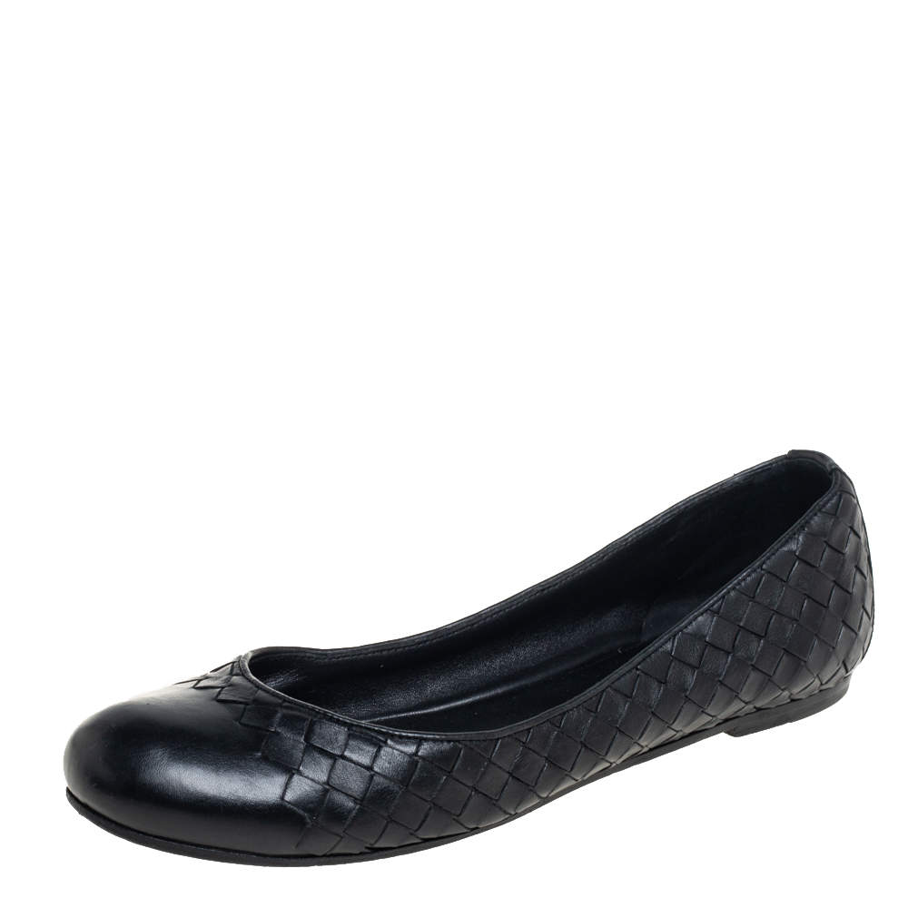 حذاء باليرينا فلات بوتيغا فينيتا جلد أسود مقاس 39.5