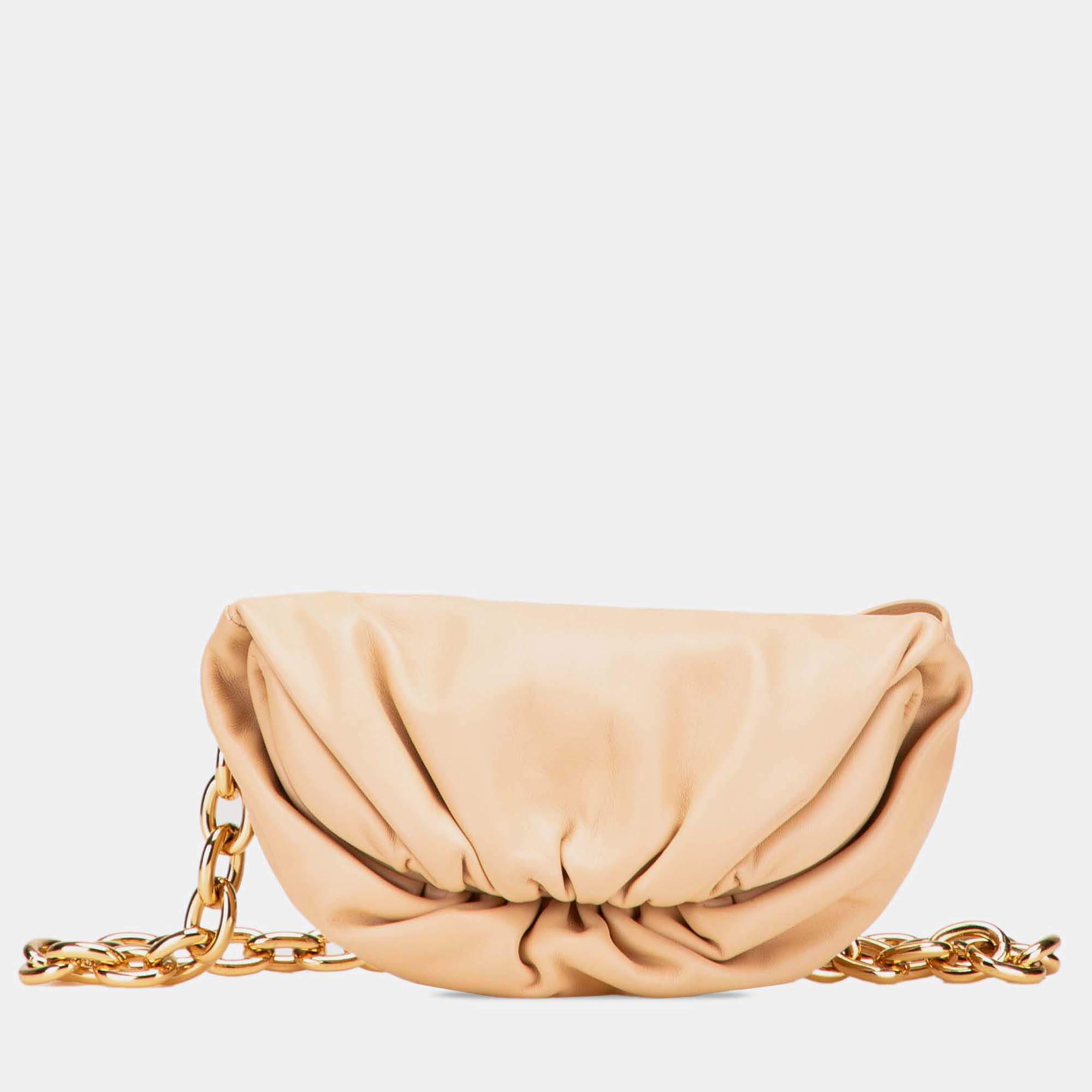 Pre Owned Lambskin Belt Chain Pouch