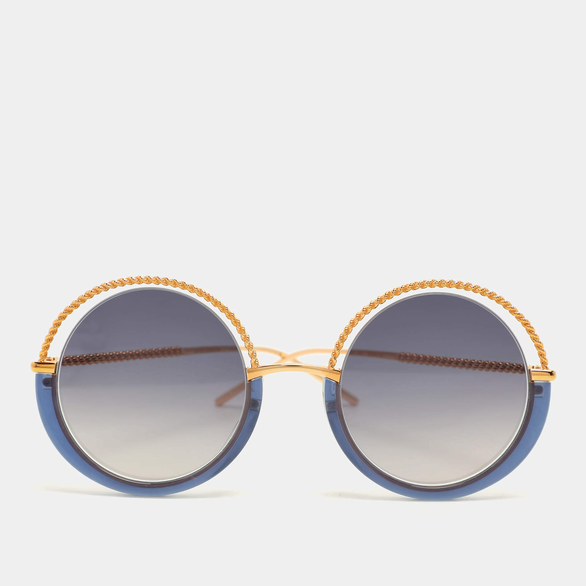 Boucheron Blue/Gold BC0084S Round Sunglasses