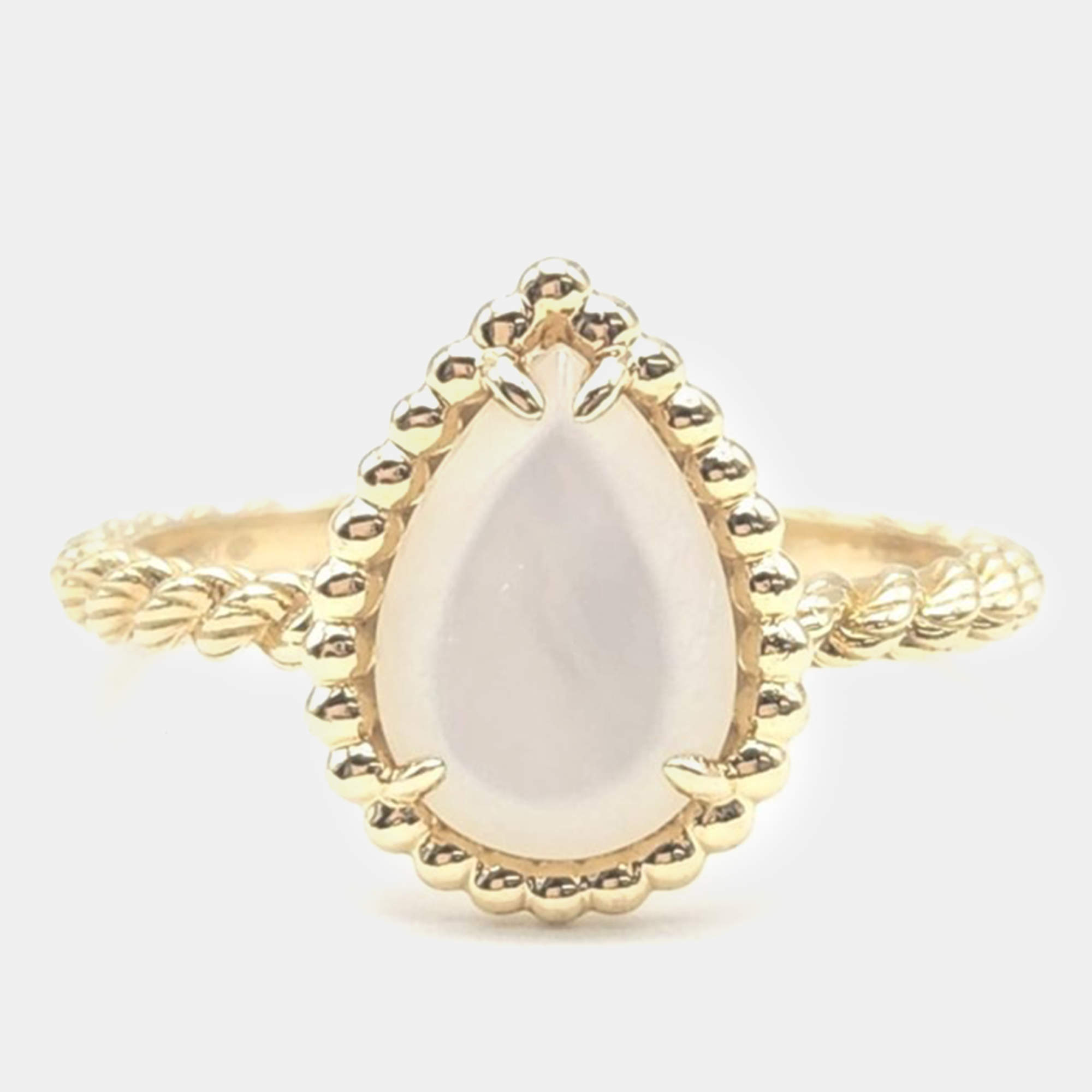 Boucheron 18K Yellow Gold and Mother of pearl Serpent Boheme Ring 54
