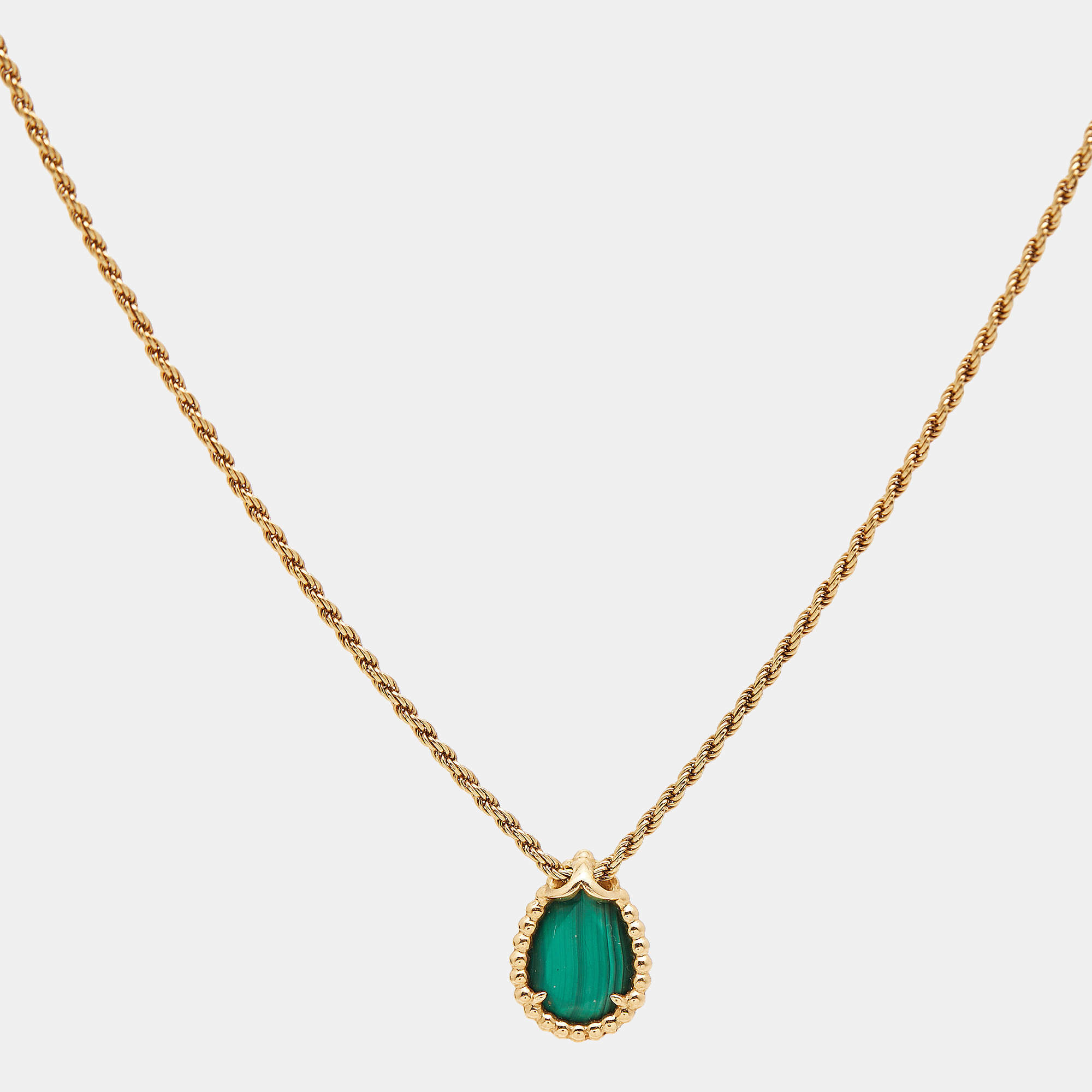 Boucheron Serpent Boheme Malachite 18k Yellow Gold S Motif Necklace