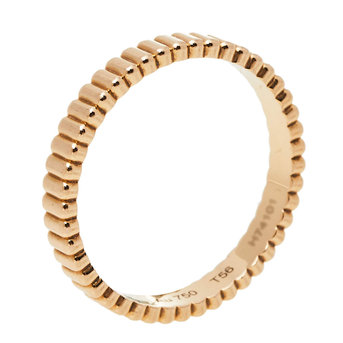 Boucheron Grosgrain 18K Rose Gold Wedding Band Ring Size 56 Boucheron ...