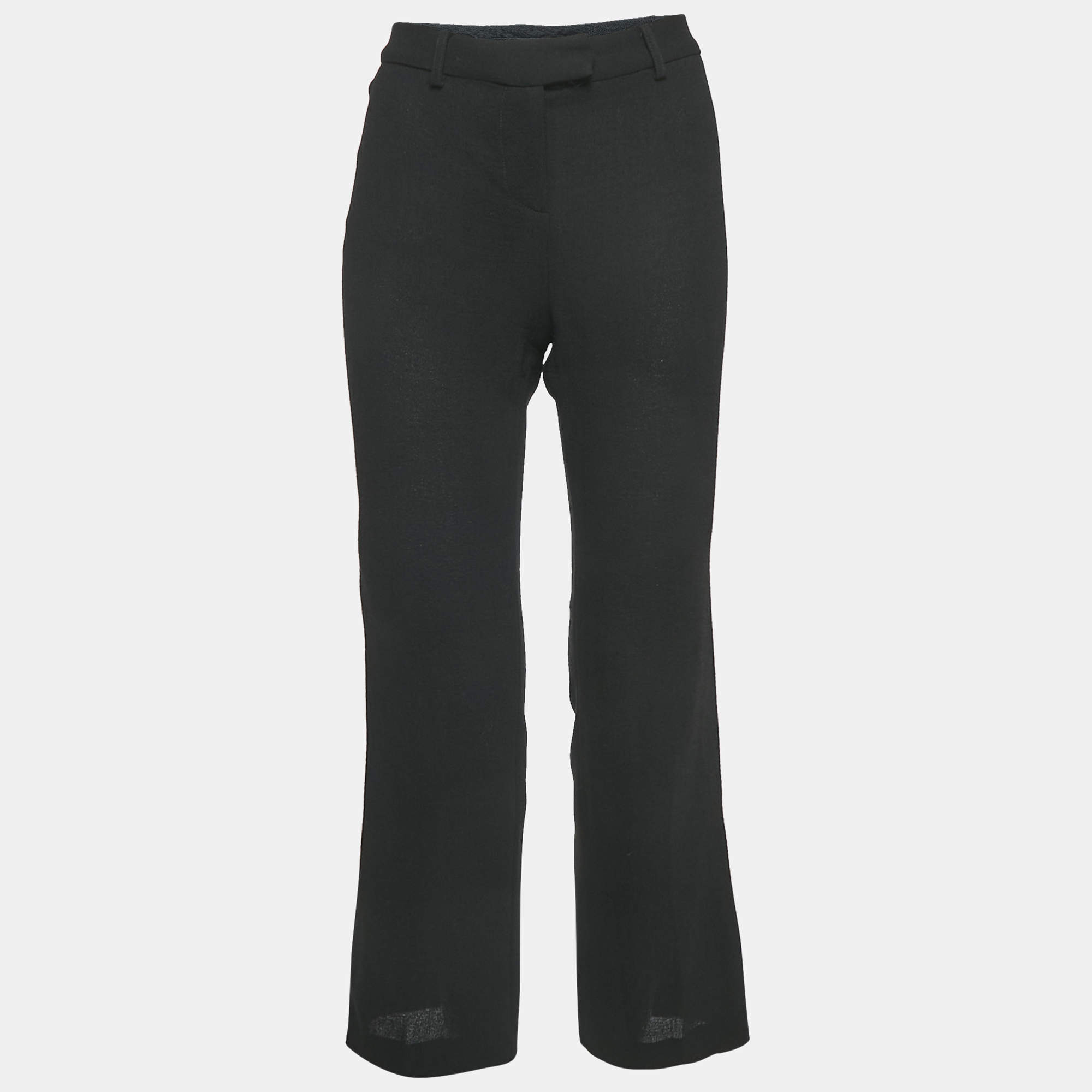 مملوكة مسبقًا Boutique Moschino Black Wool Straight Leg Formal Trousers S