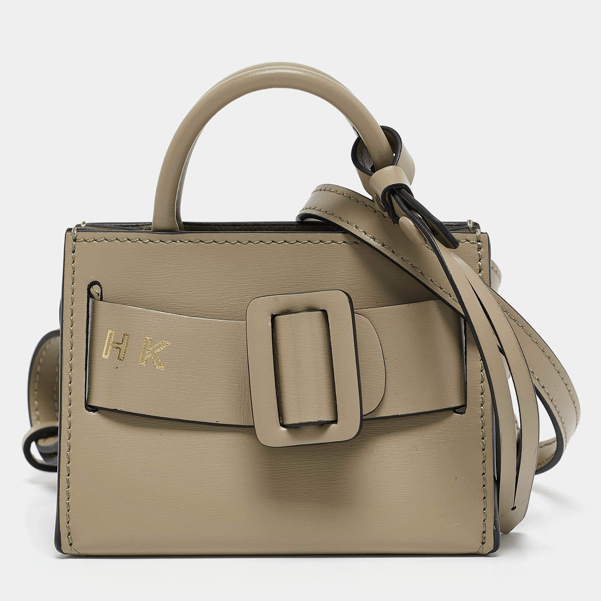 Boyy Khaki Green Leather Micro Bobby Charm Bag