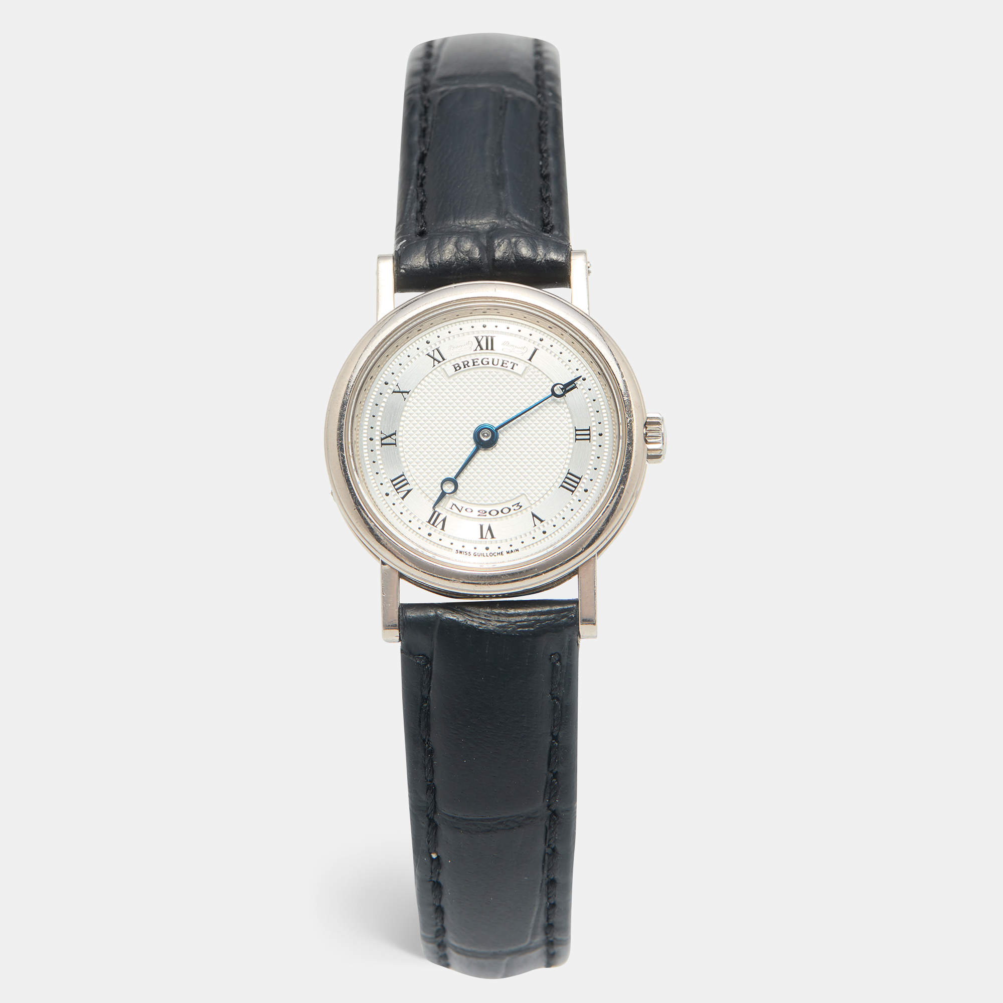 ساعة يد نسائية بريغيه كلاسيك 8560  ذهب أبيض عيار 18 فضية 25.5 مم