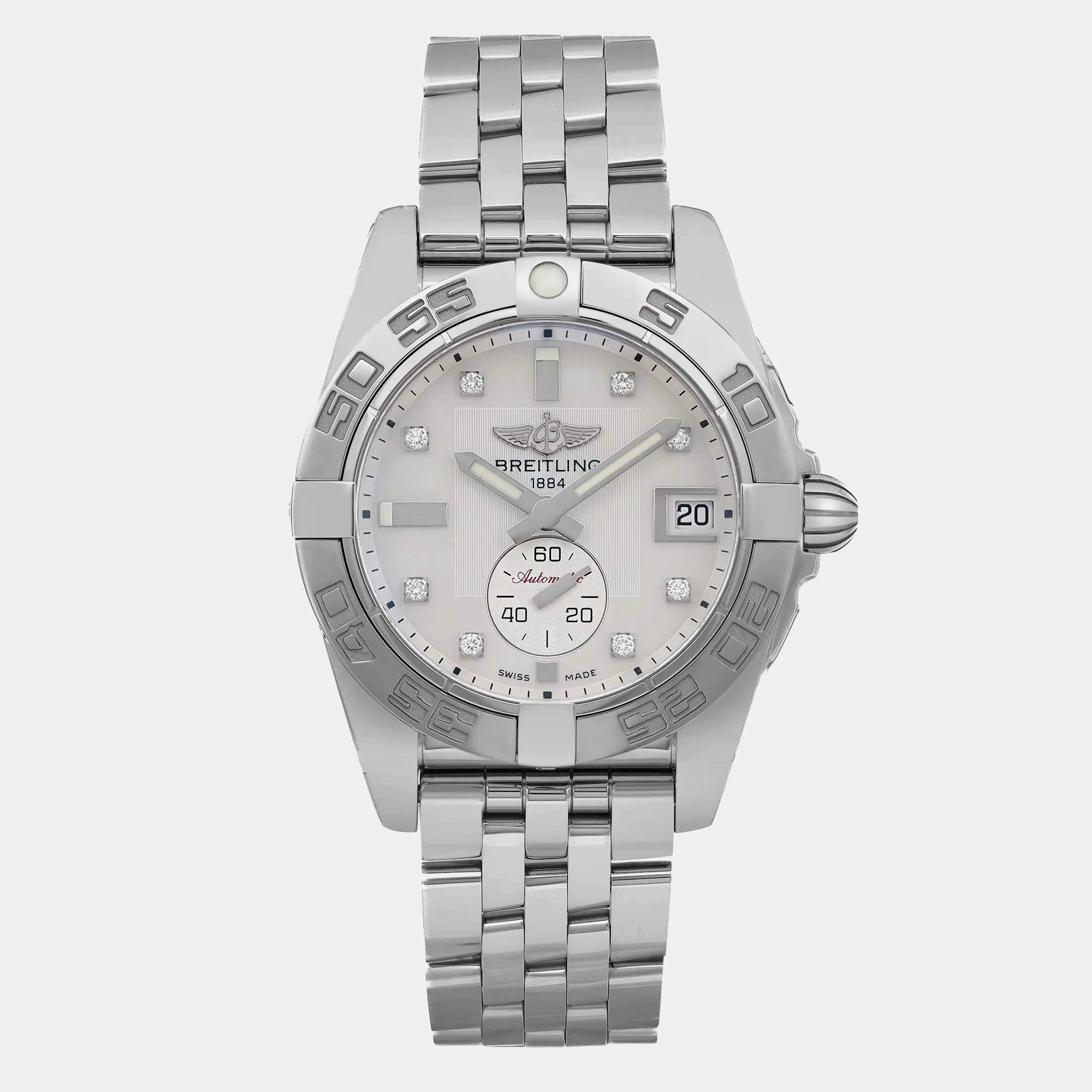 Breitling White Stainless Steel Galactic A37330 Automatic Men's Wristwatch 36 mm