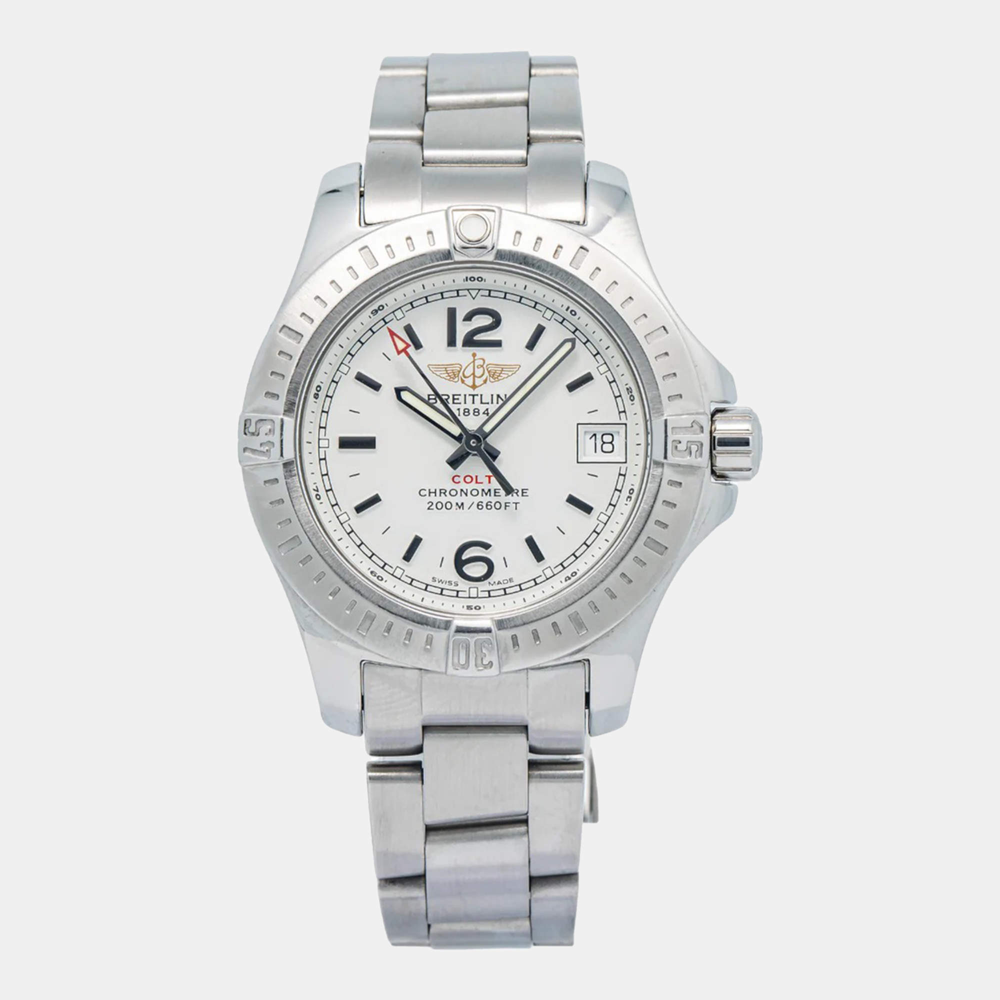 Breitling Colt A7738811/G793 Quartz White Stainless Steel Women's Wristwatch 33 mm