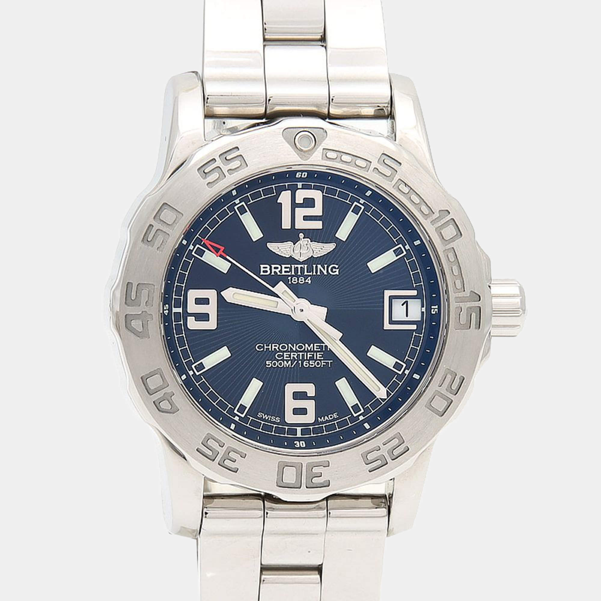 Pre Owned Breitling Colt A77387 Quartz Stainless Steel Womens Wristwatch 32 mm