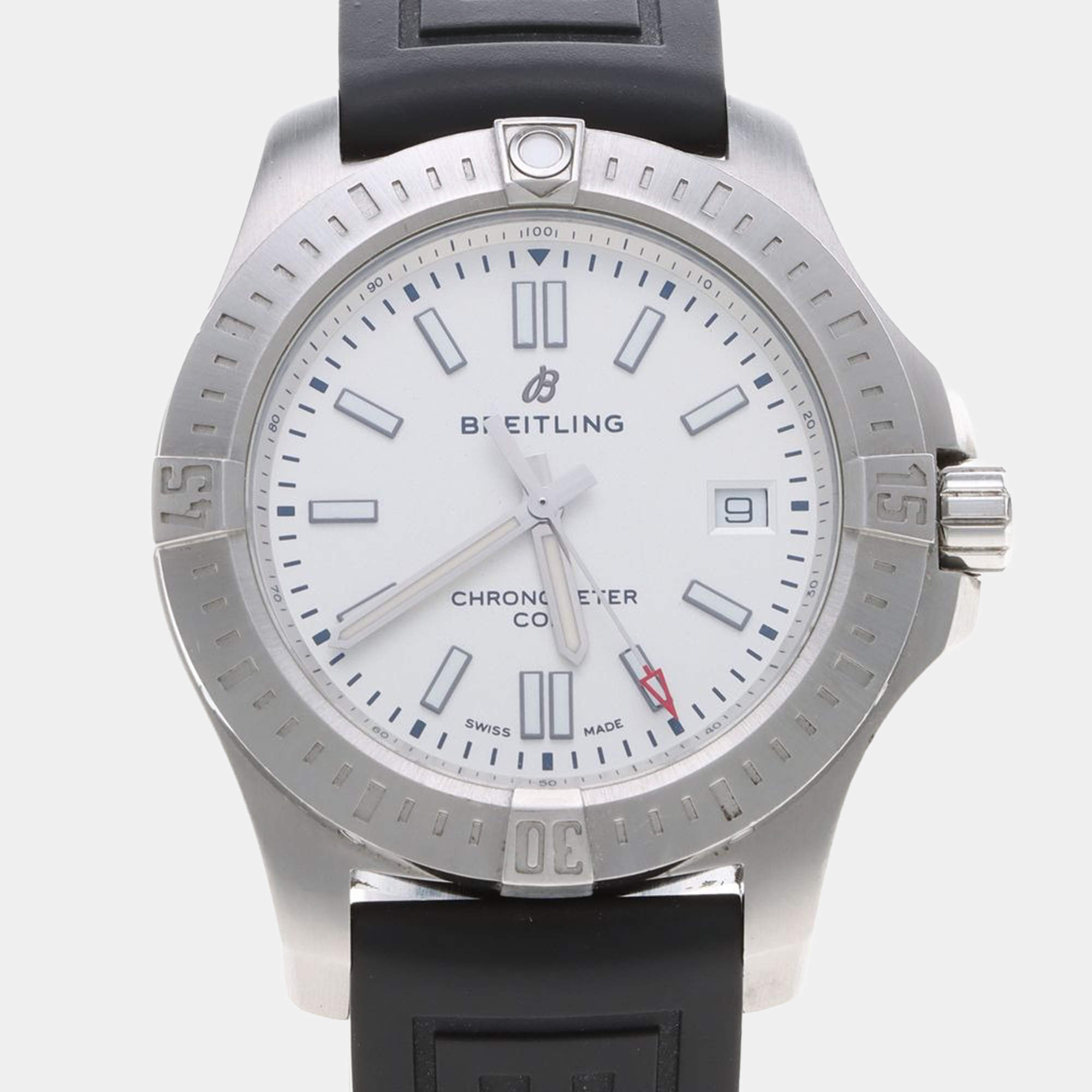 Pre Owned Breitling Colt A17313 Automatic White Stainless Steel Men's Wristwatch 44mm