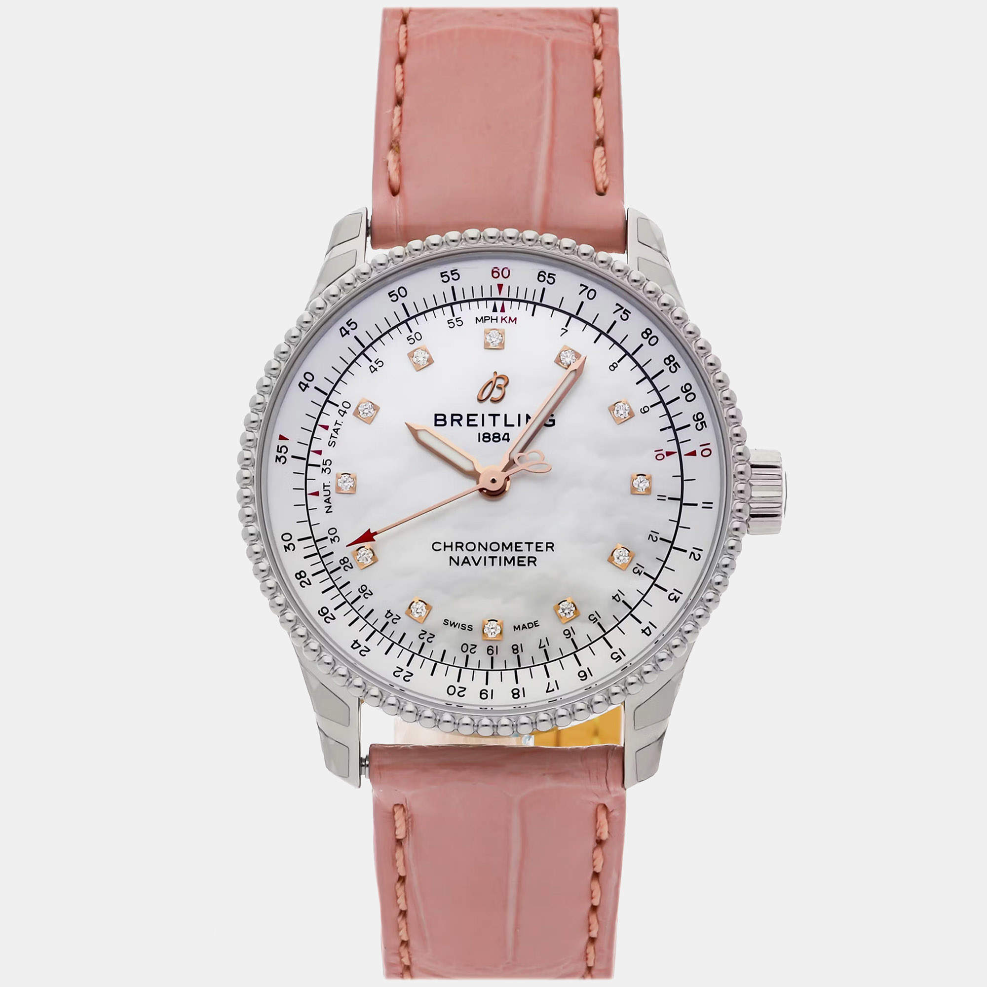 Pre Owned مستعملة Navitimer A17395211A1P3 بريتلينغ أوتوماتيكية 35 مم