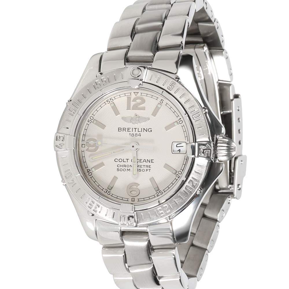 Breitling Silver Stainless Steel Colt Oceane A77350 Women's Wristwatch 33 MM