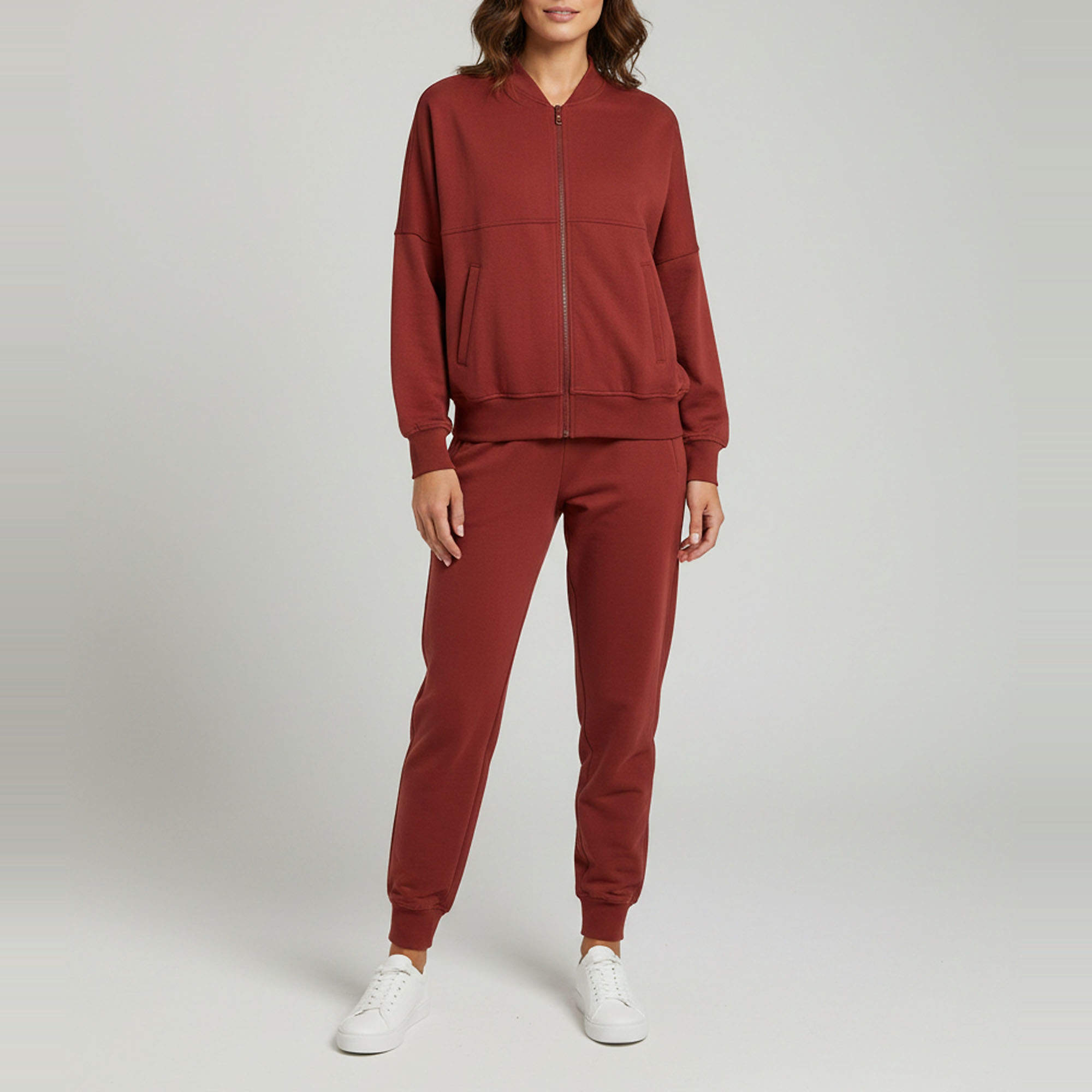 Pre Owned Brunello Cucinelli Red Cotton Monili Detail Track Suit M