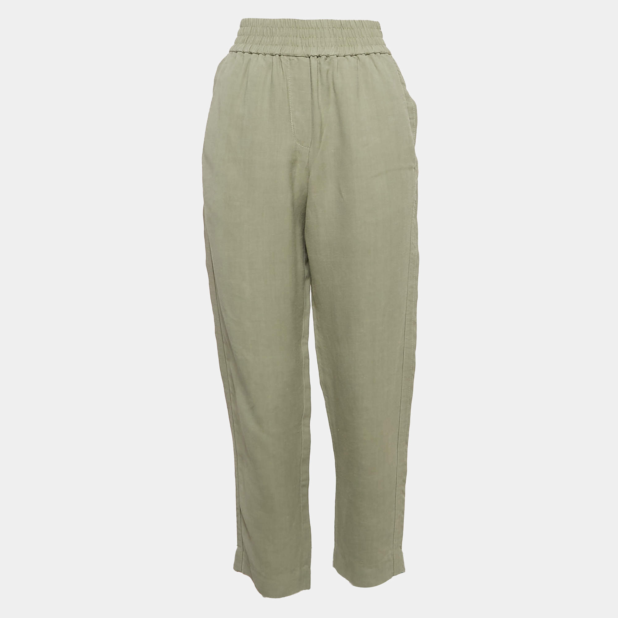 Brunello Cucinelli Grey Linen Blend Pants S