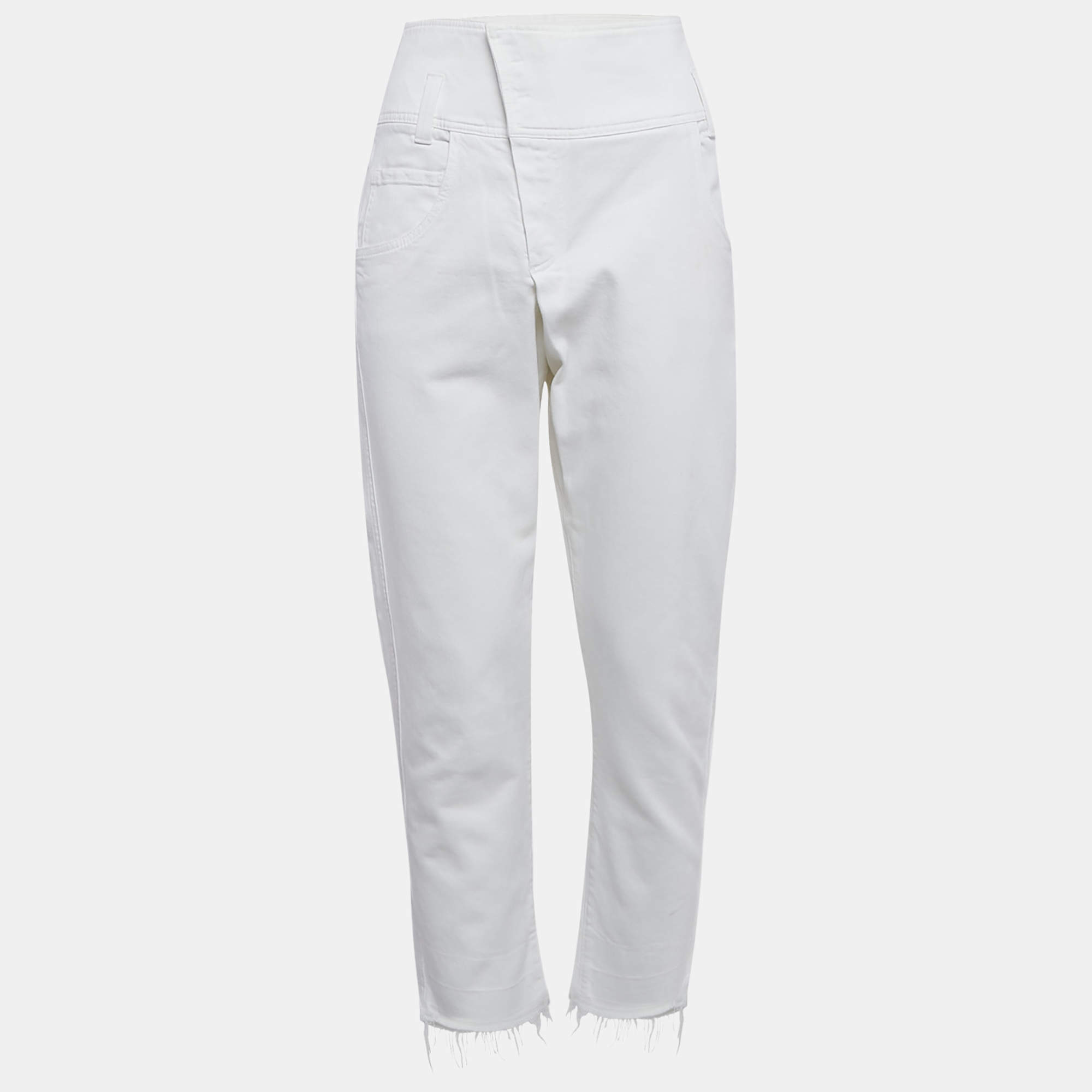 Brunello Cucinelli White Denim Raw Edge Detail Jeans S Waist  31"